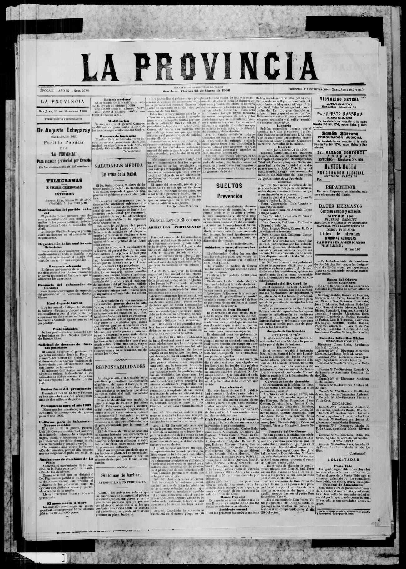 Portada · 23 de Marzo de 1906