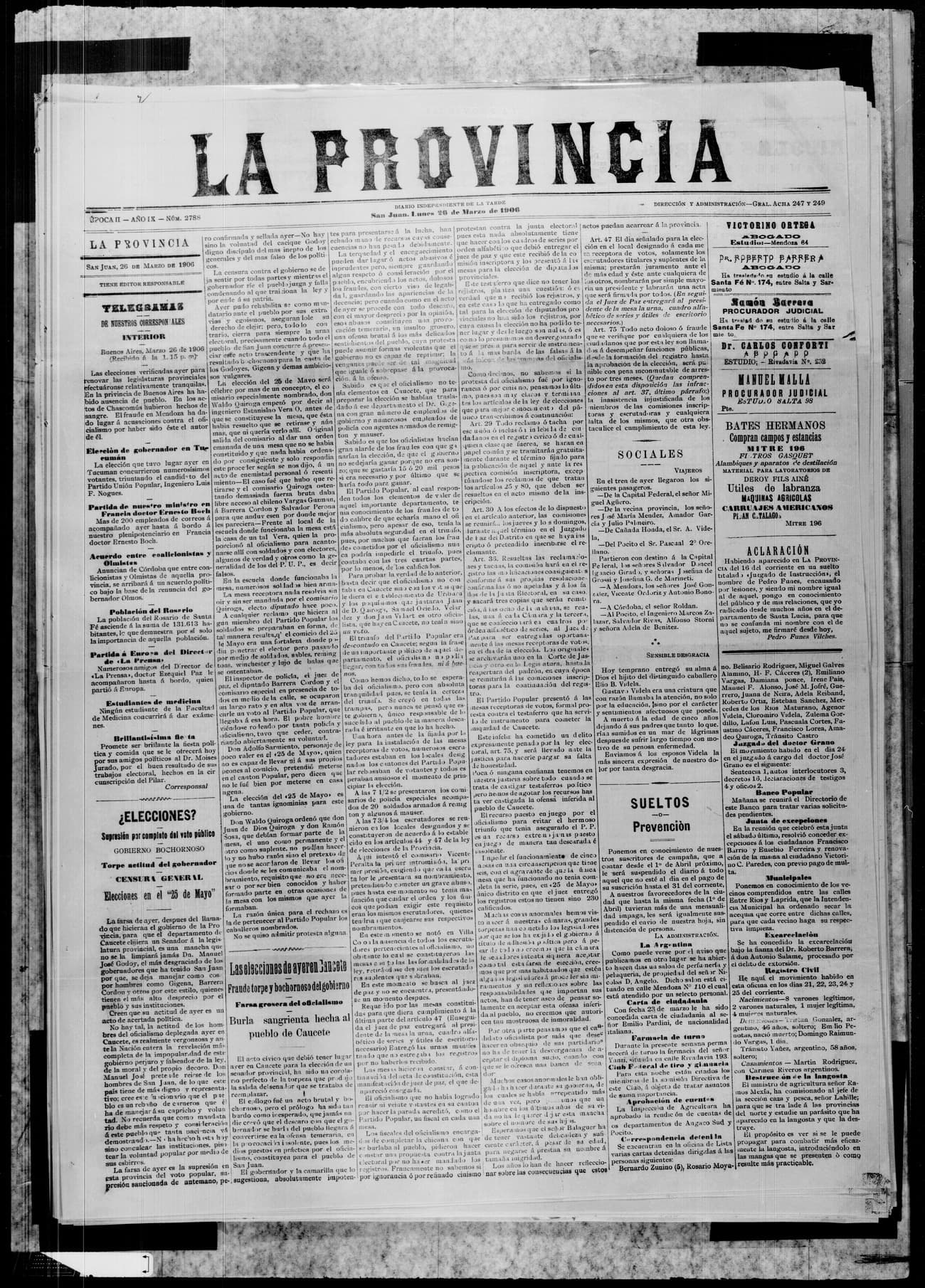 Portada · 26 de Marzo de 1906