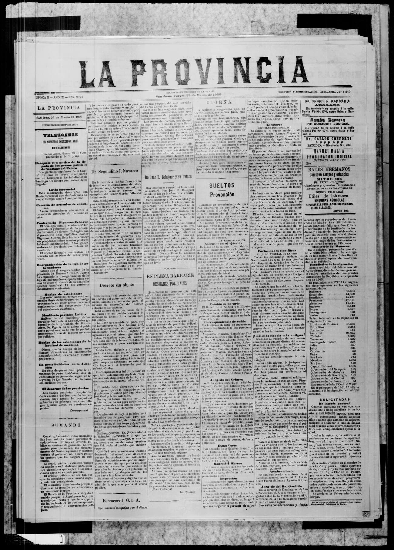 Portada · 29 de Marzo de 1906