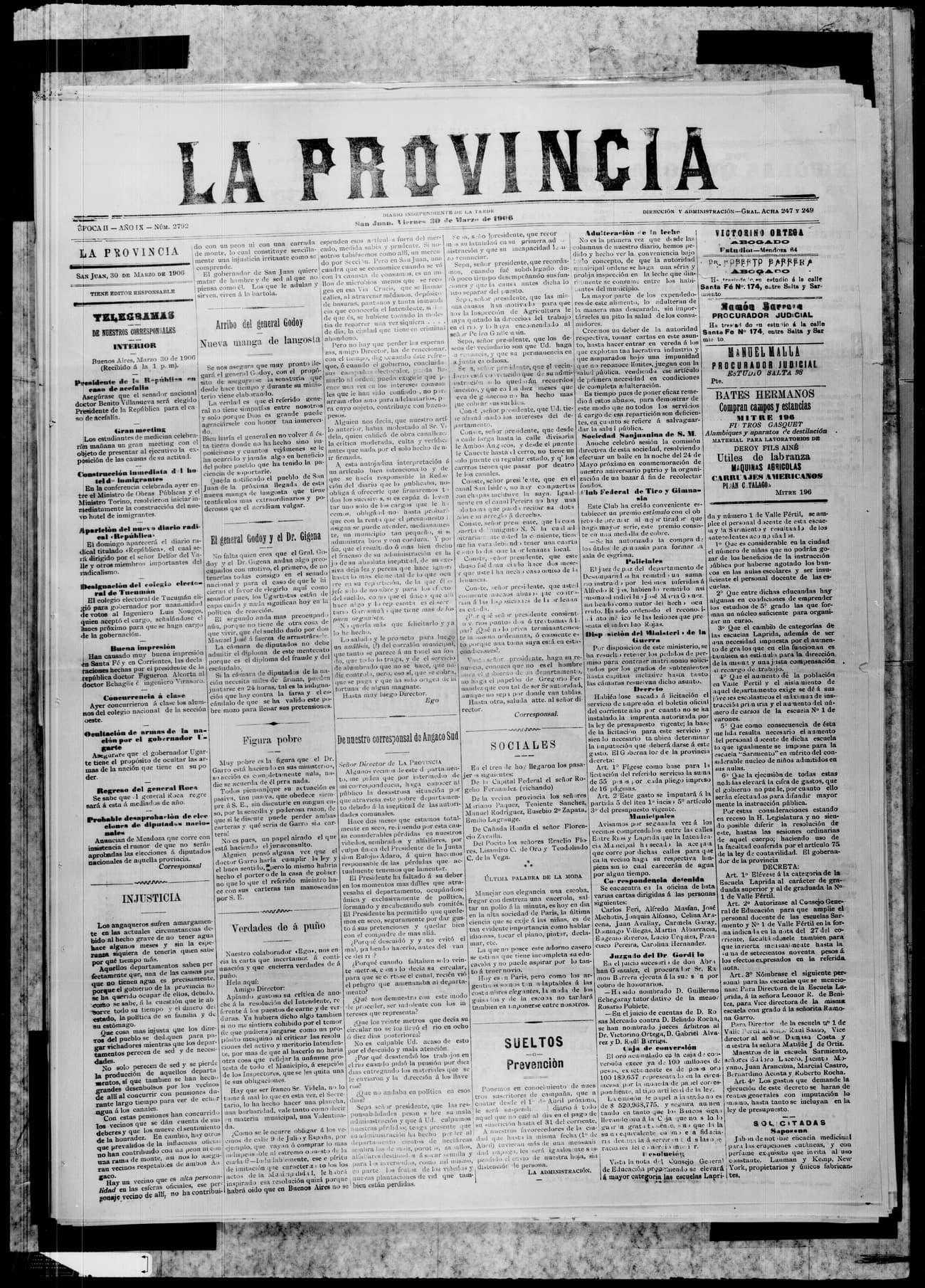 Portada · 30 de Marzo de 1906