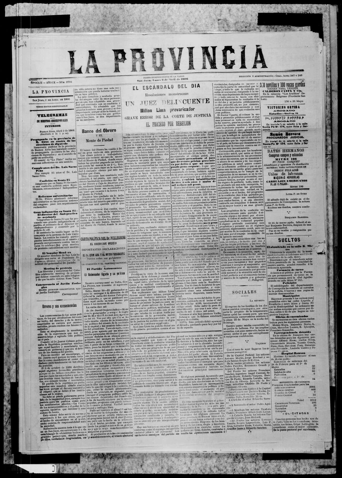 Portada · 2 de Abril de 1906