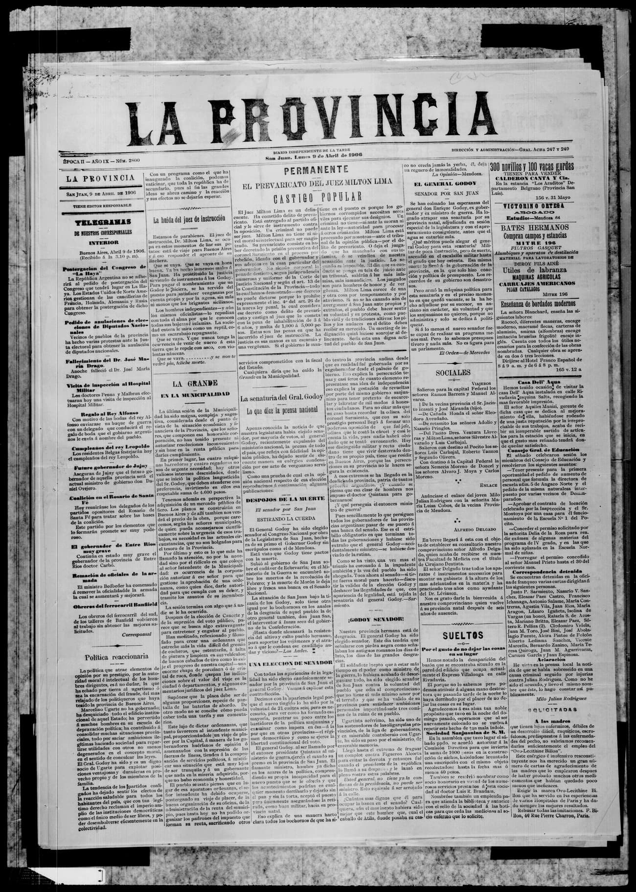 Portada · 9 de Abril de 1906