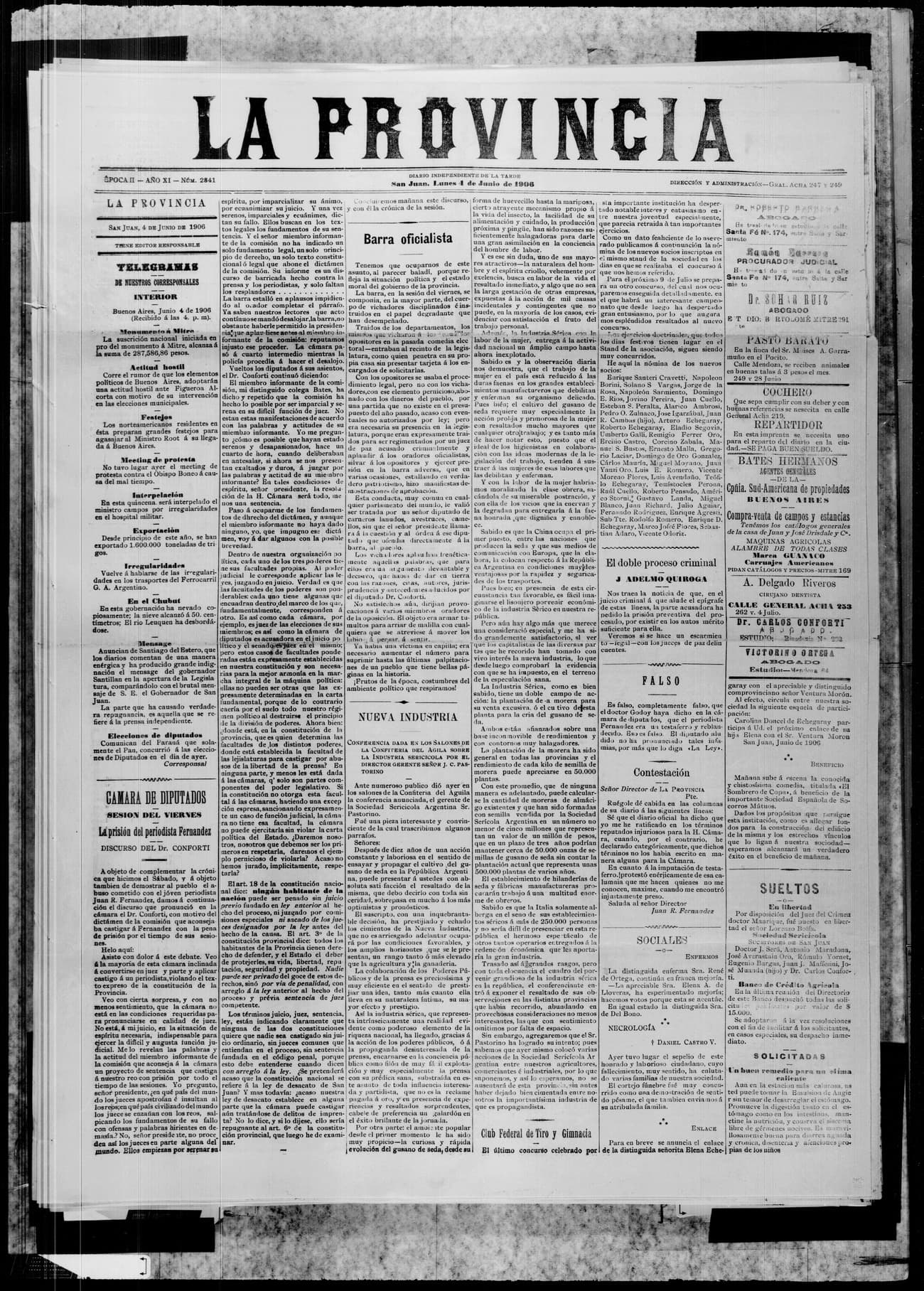 Portada · 4 de Junio de 1906