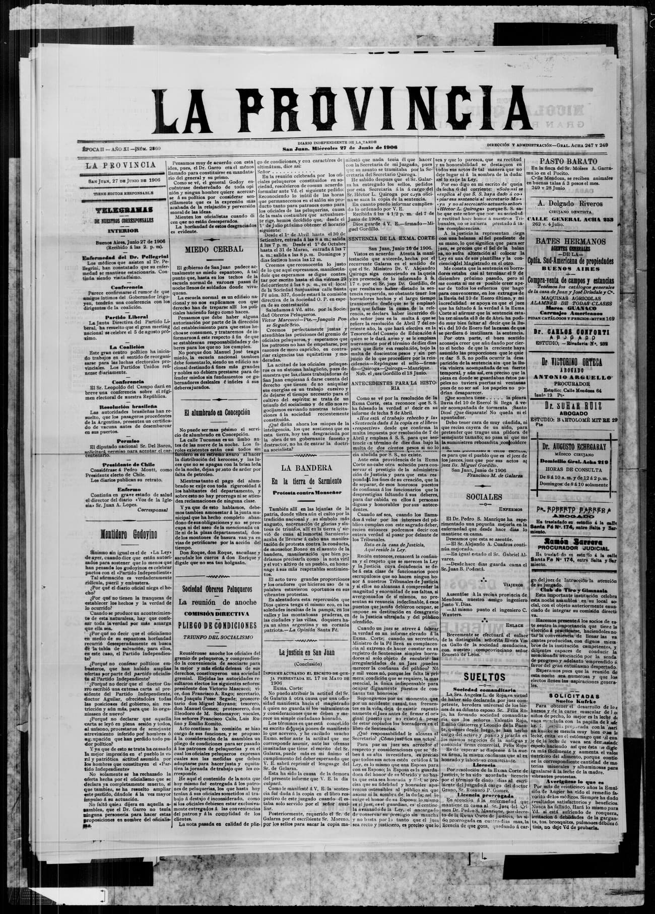 Portada · 27 de Junio de 1906