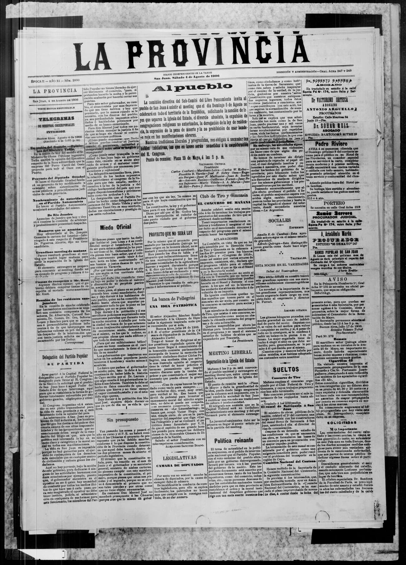 Portada · 4 de Agosto de 1906