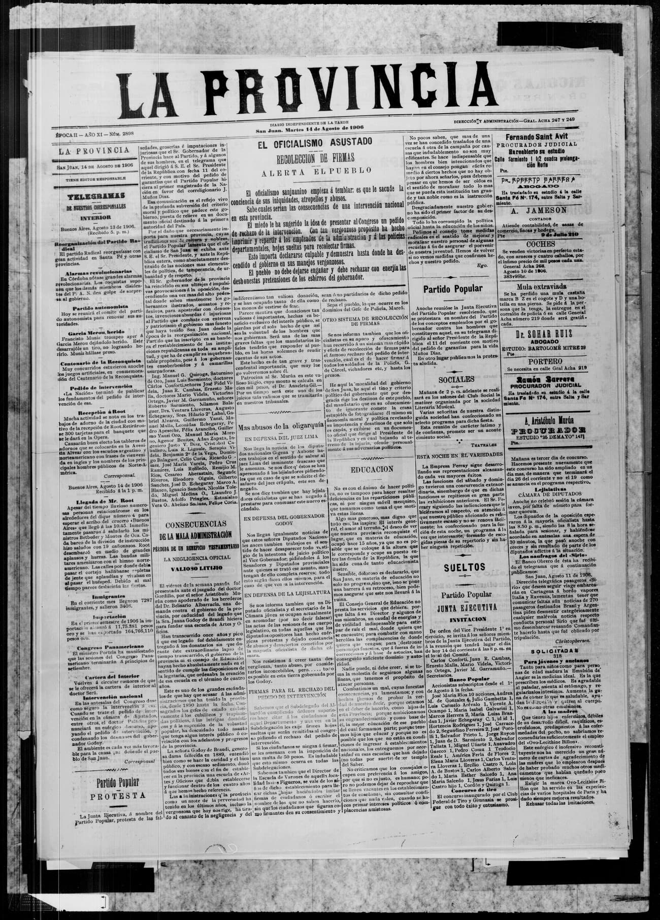 Portada · 14 de Agosto de 1906