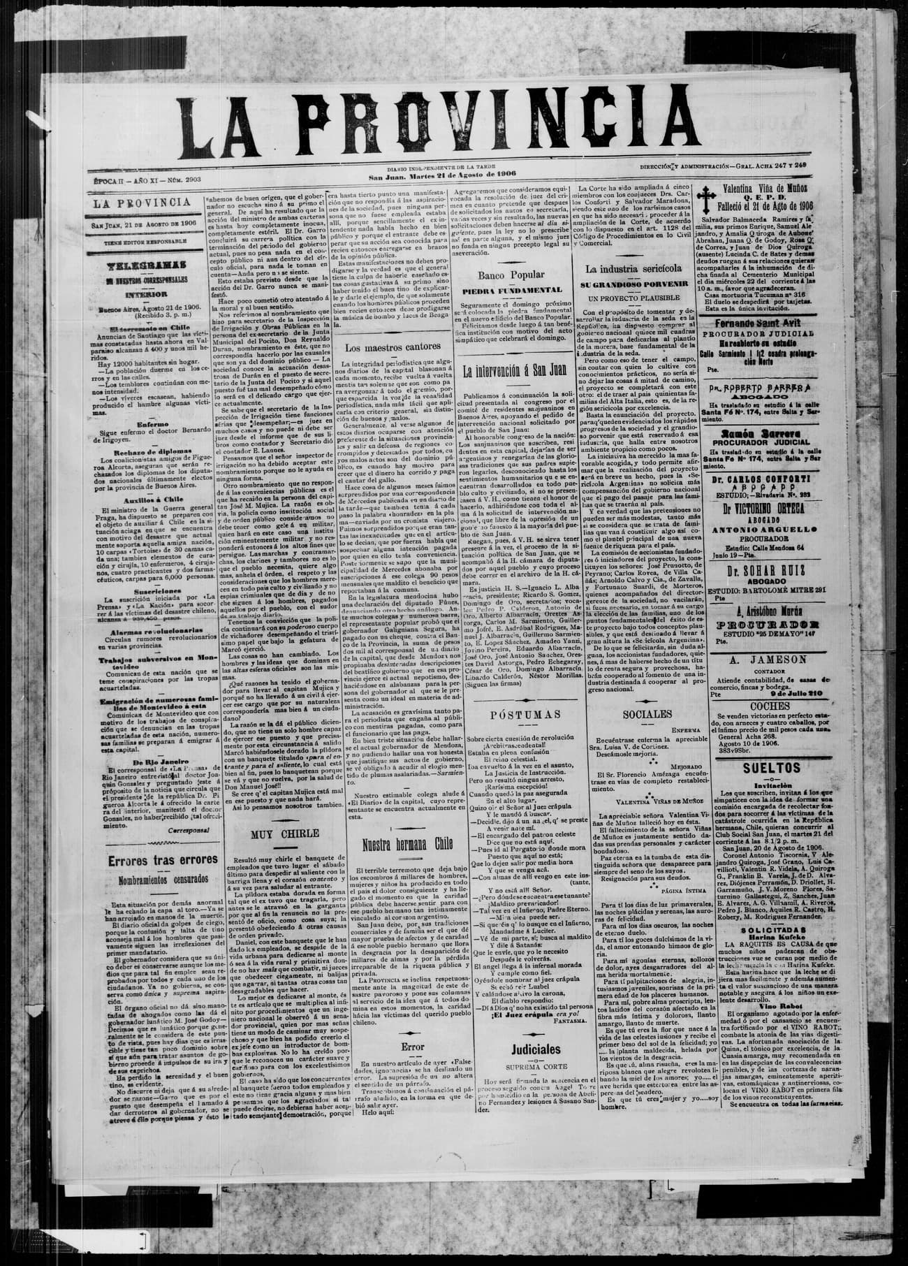 Portada · 21 de Agosto de 1906
