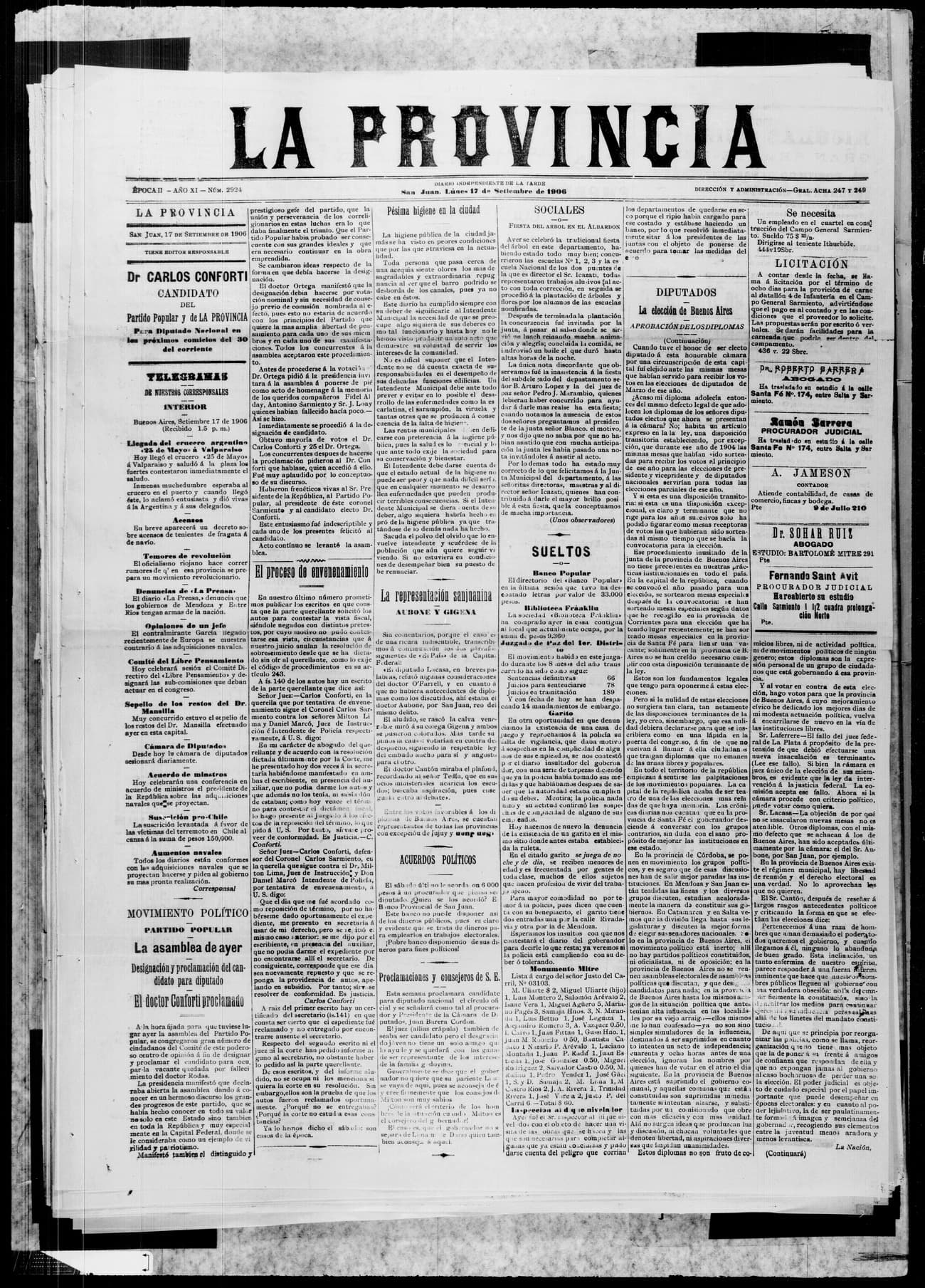 Portada · 17 de Septiembre de 1906