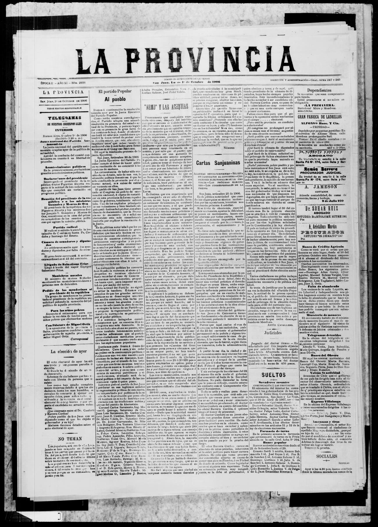 Portada · 1 de Octubre de 1906