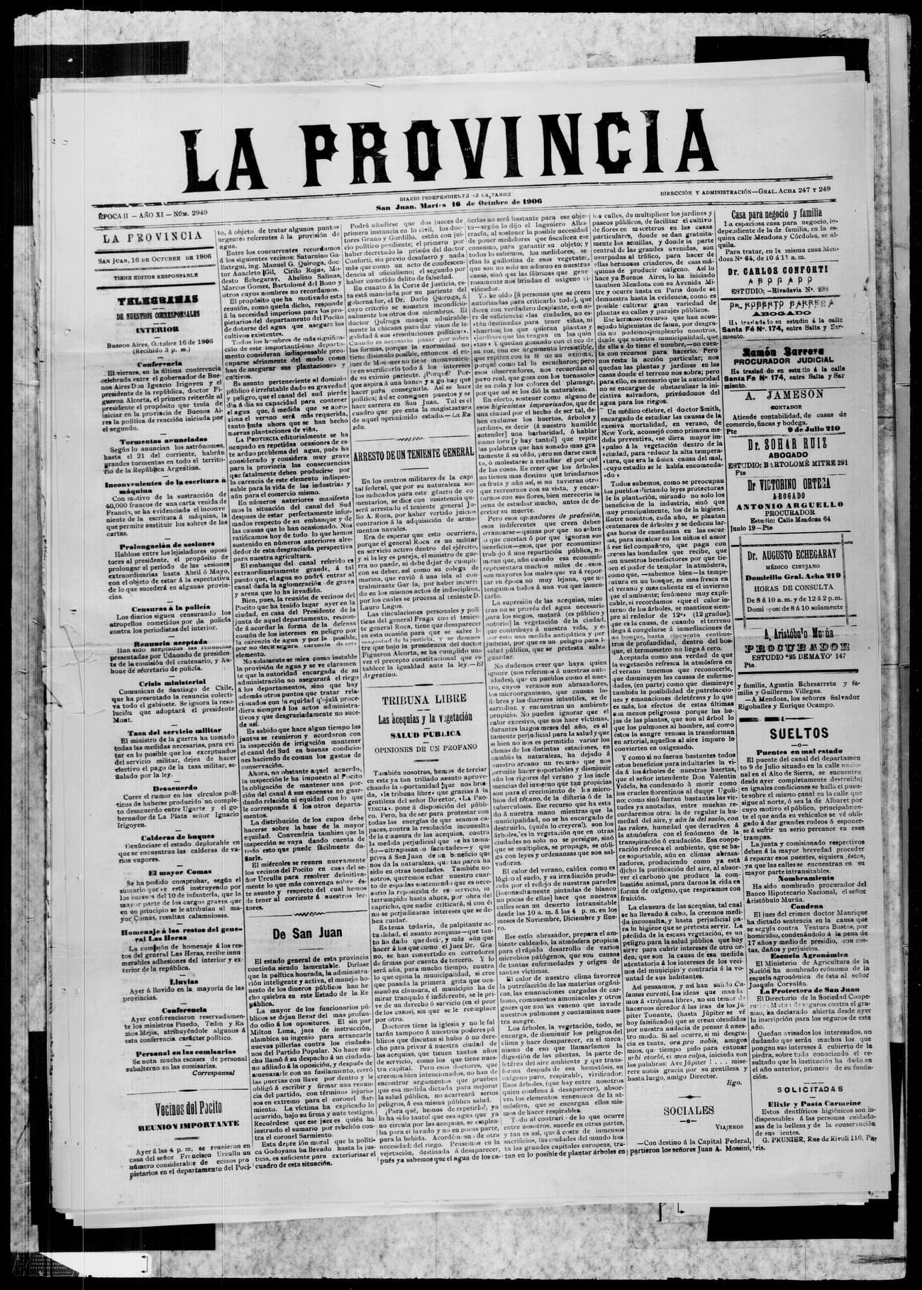 Portada · 16 de Octubre de 1906