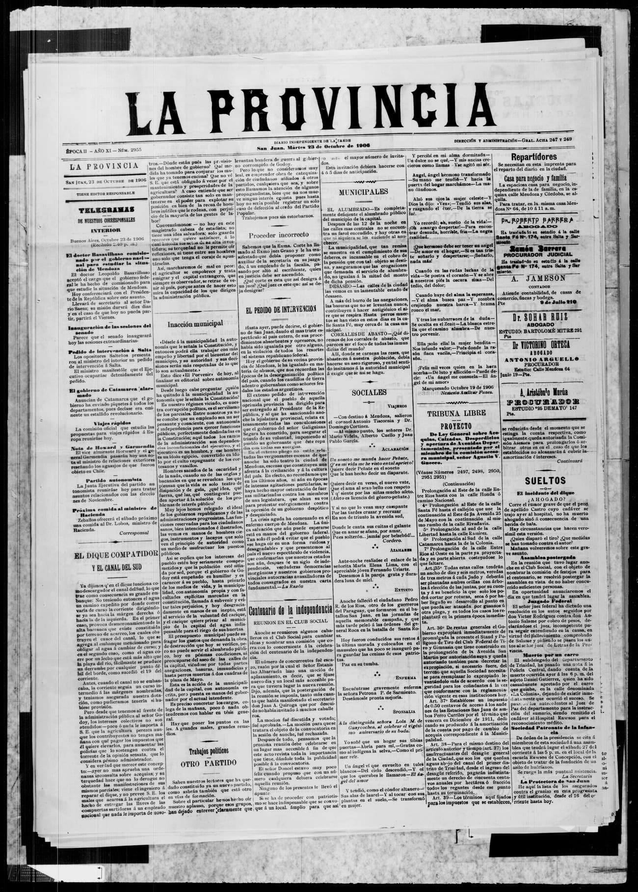 Portada · 23 de Octubre de 1906