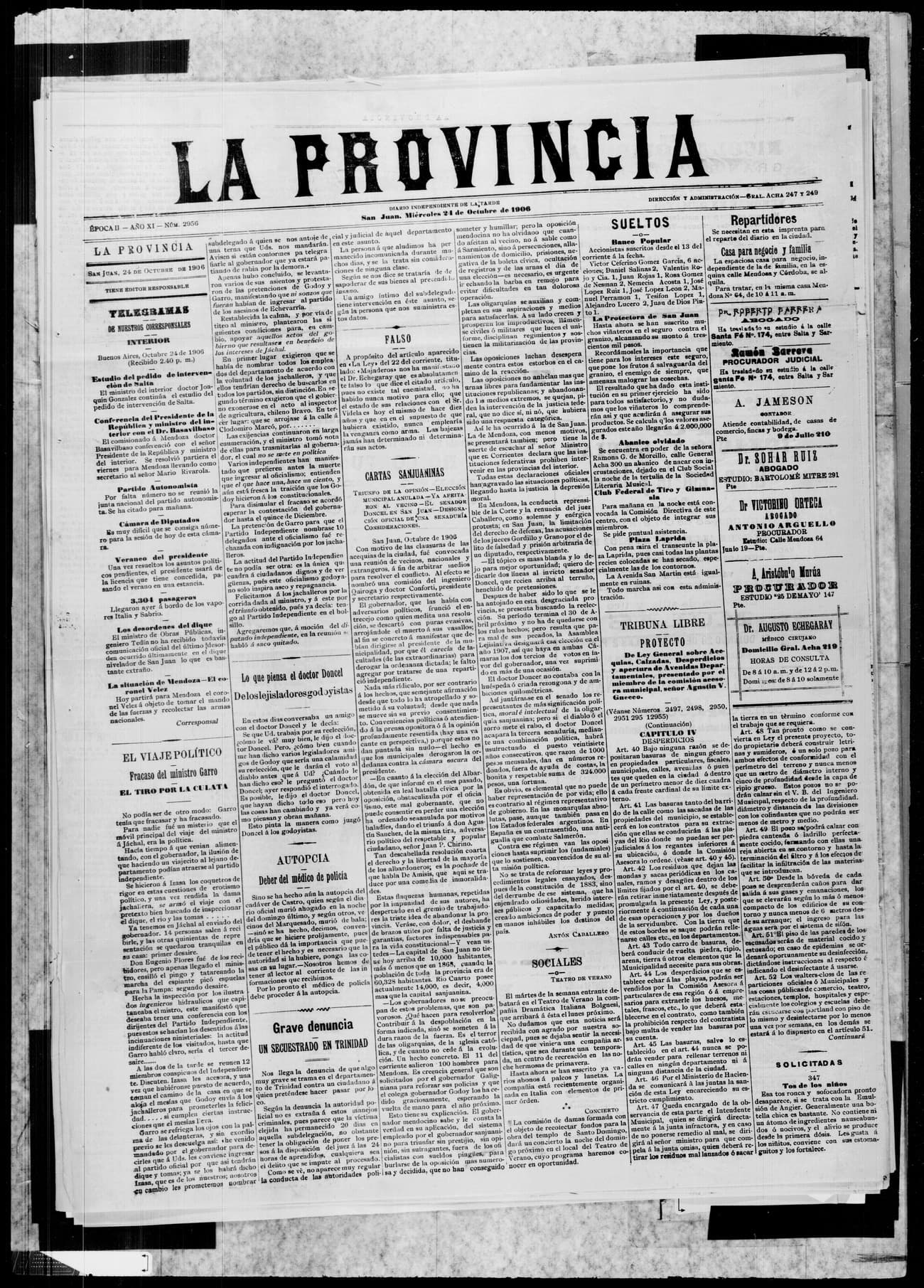 Portada · 24 de Octubre de 1906