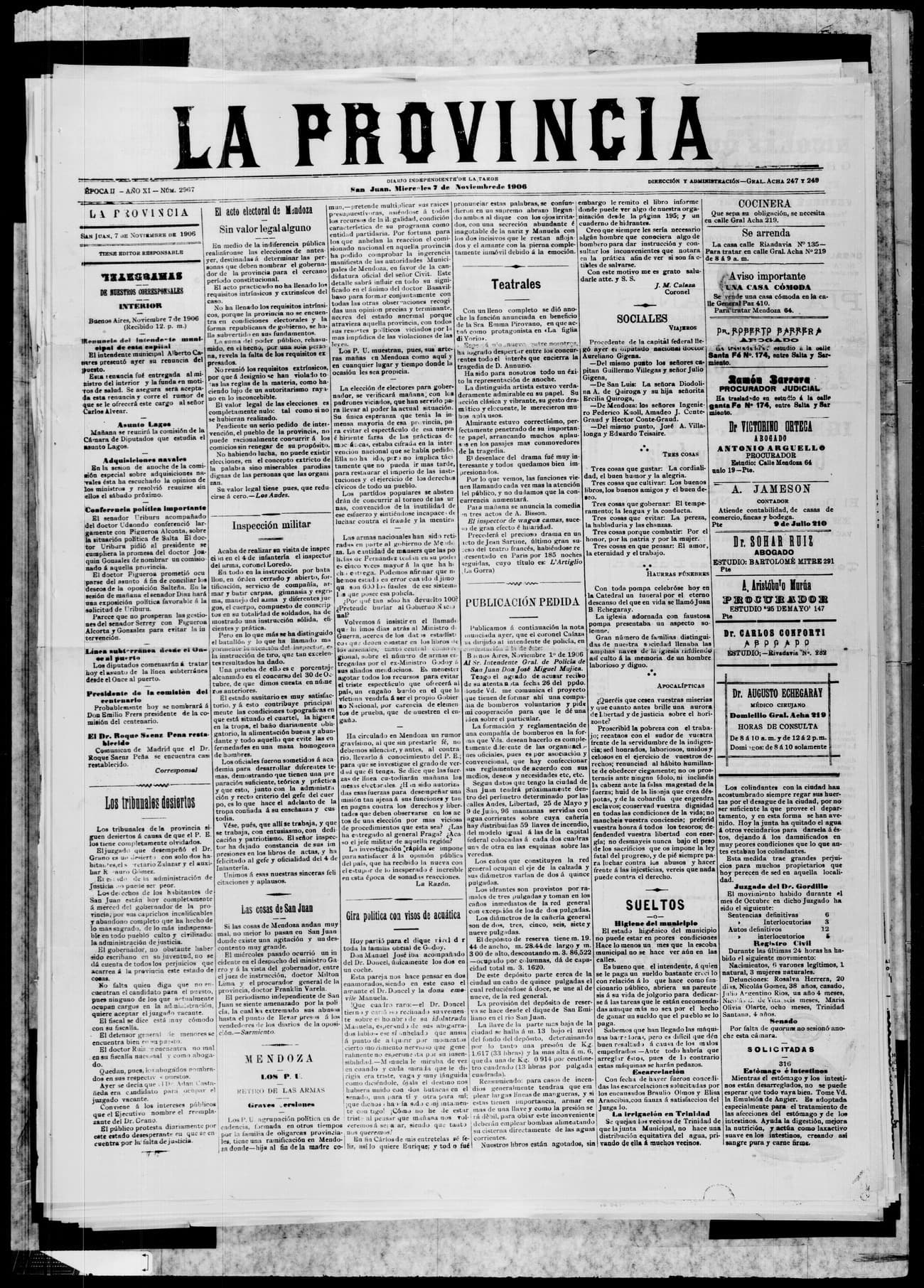 Portada · 7 de Noviembre de 1906