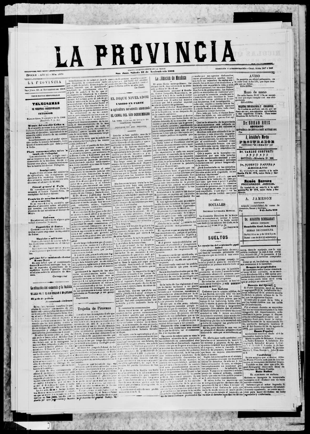 Portada · 10 de Noviembre de 1906