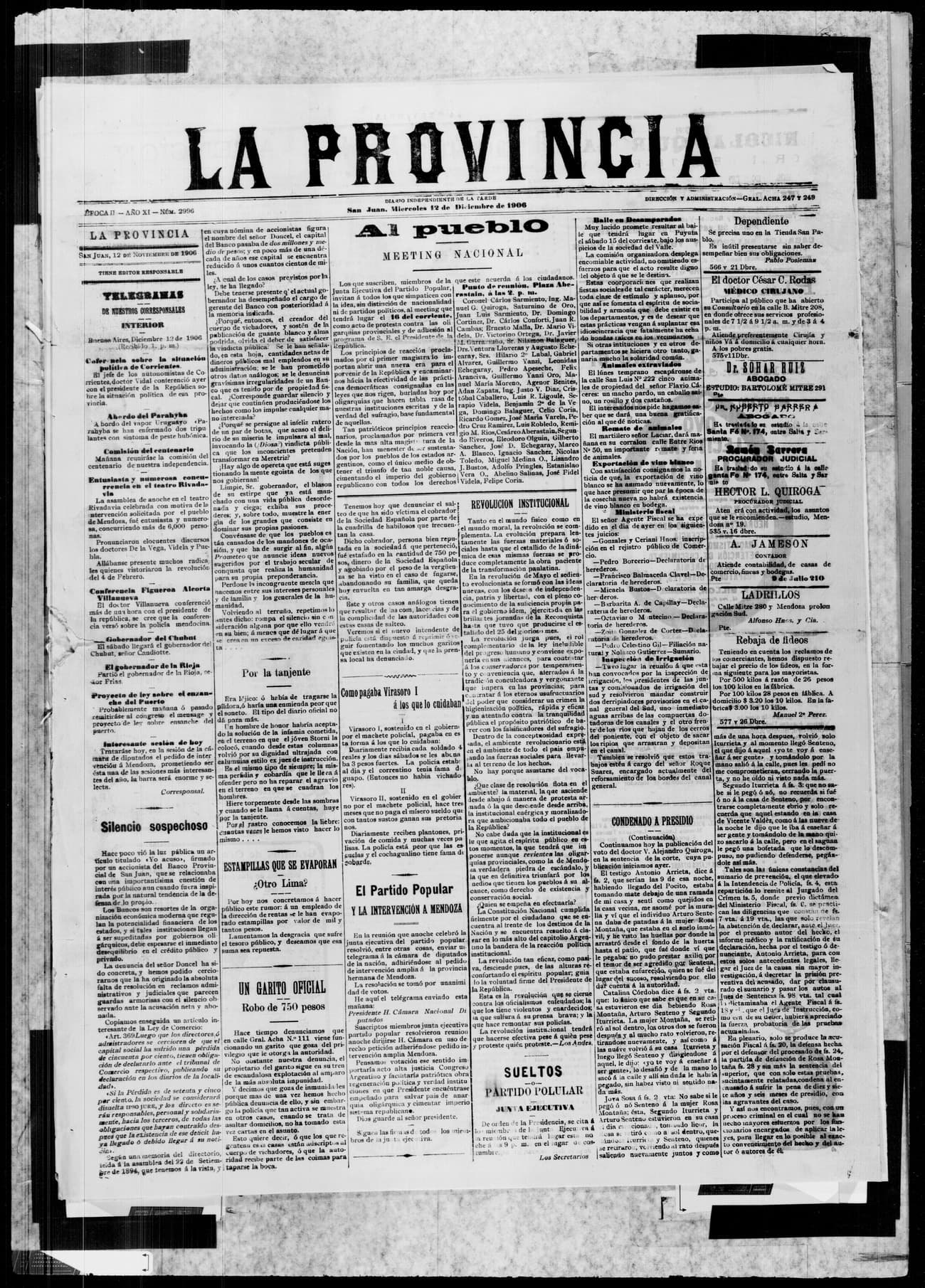 Portada · 12 de Diciembre de 1906