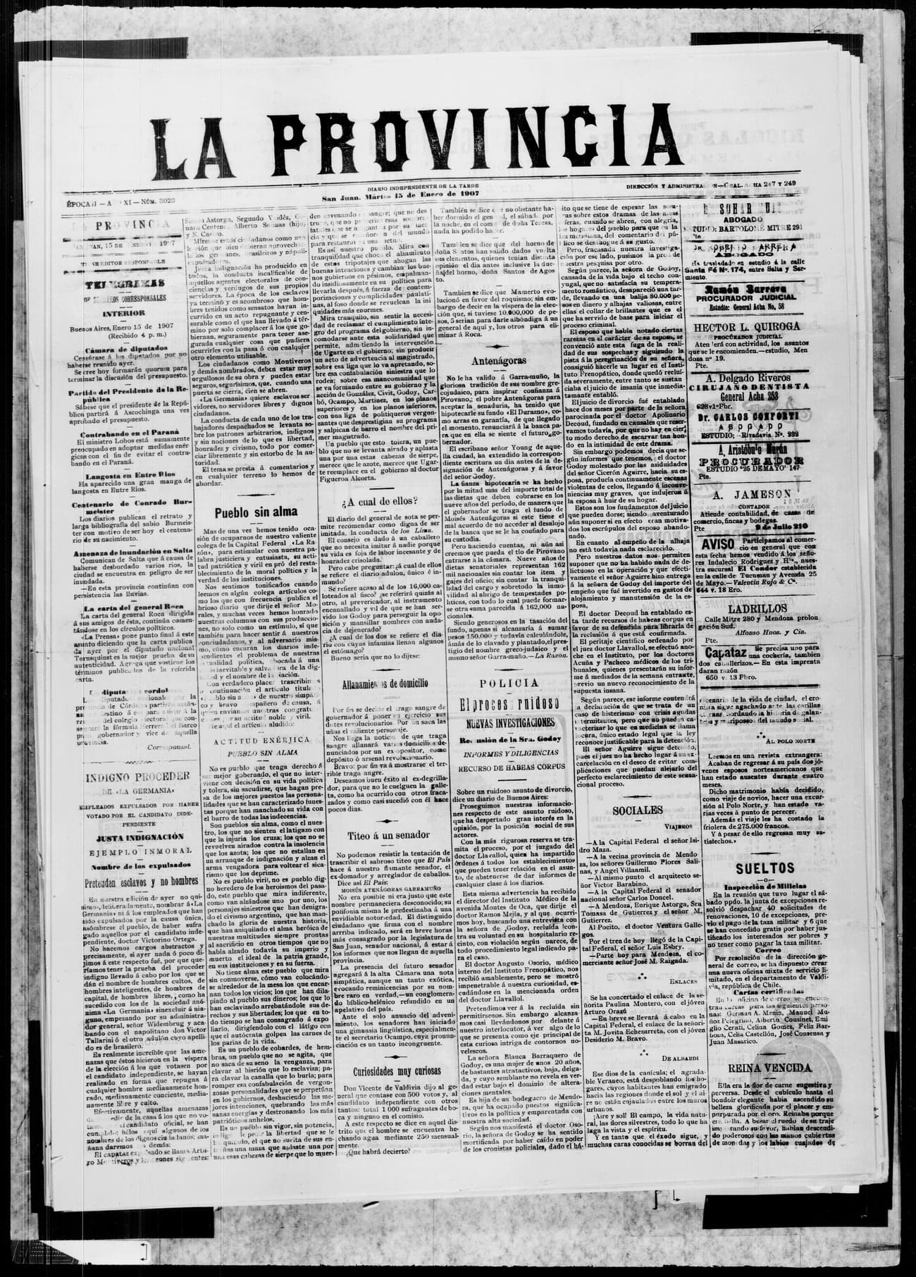 Portada · 15 de Enero de 1907