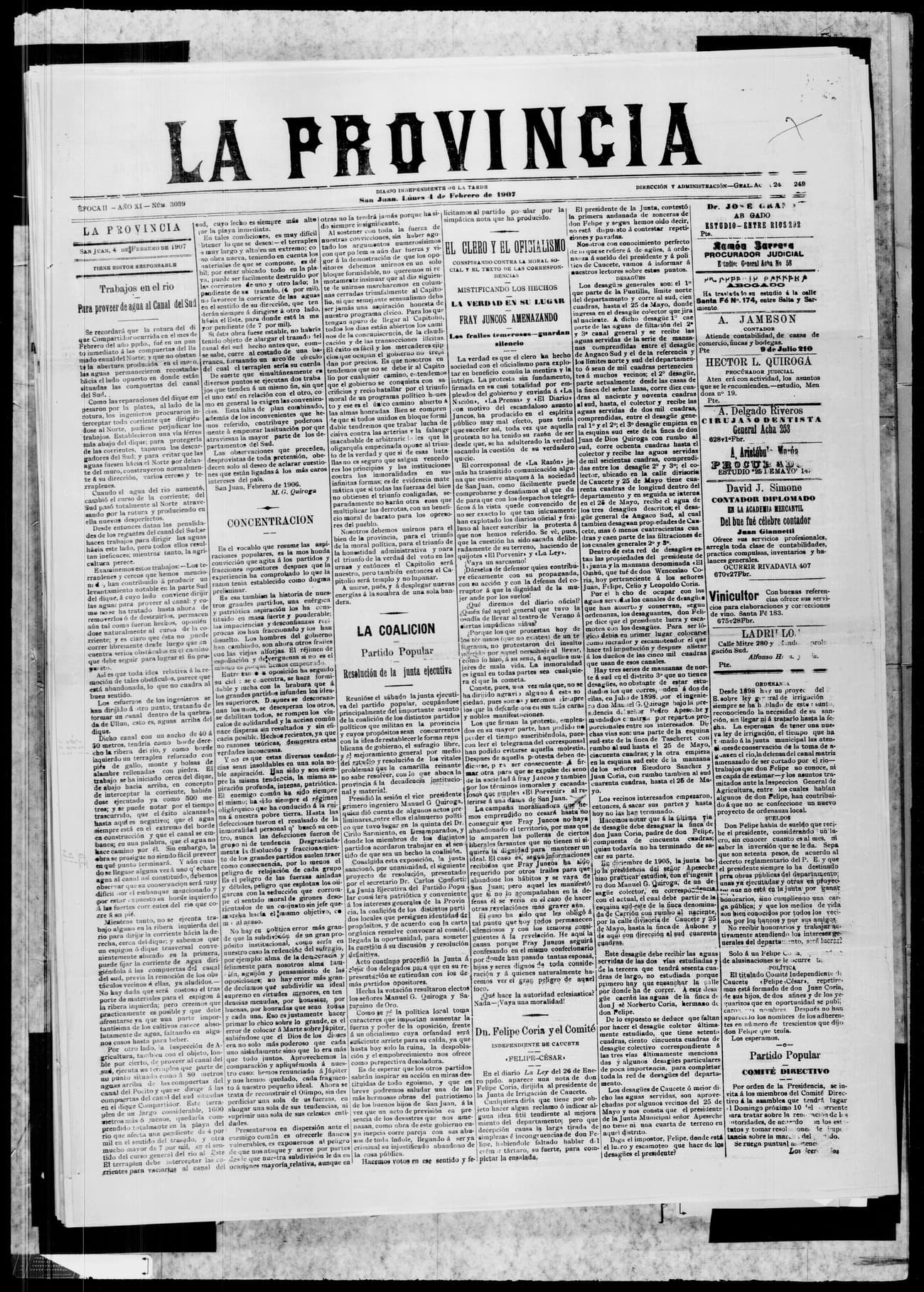 Portada · 4 de Febrero de 1907