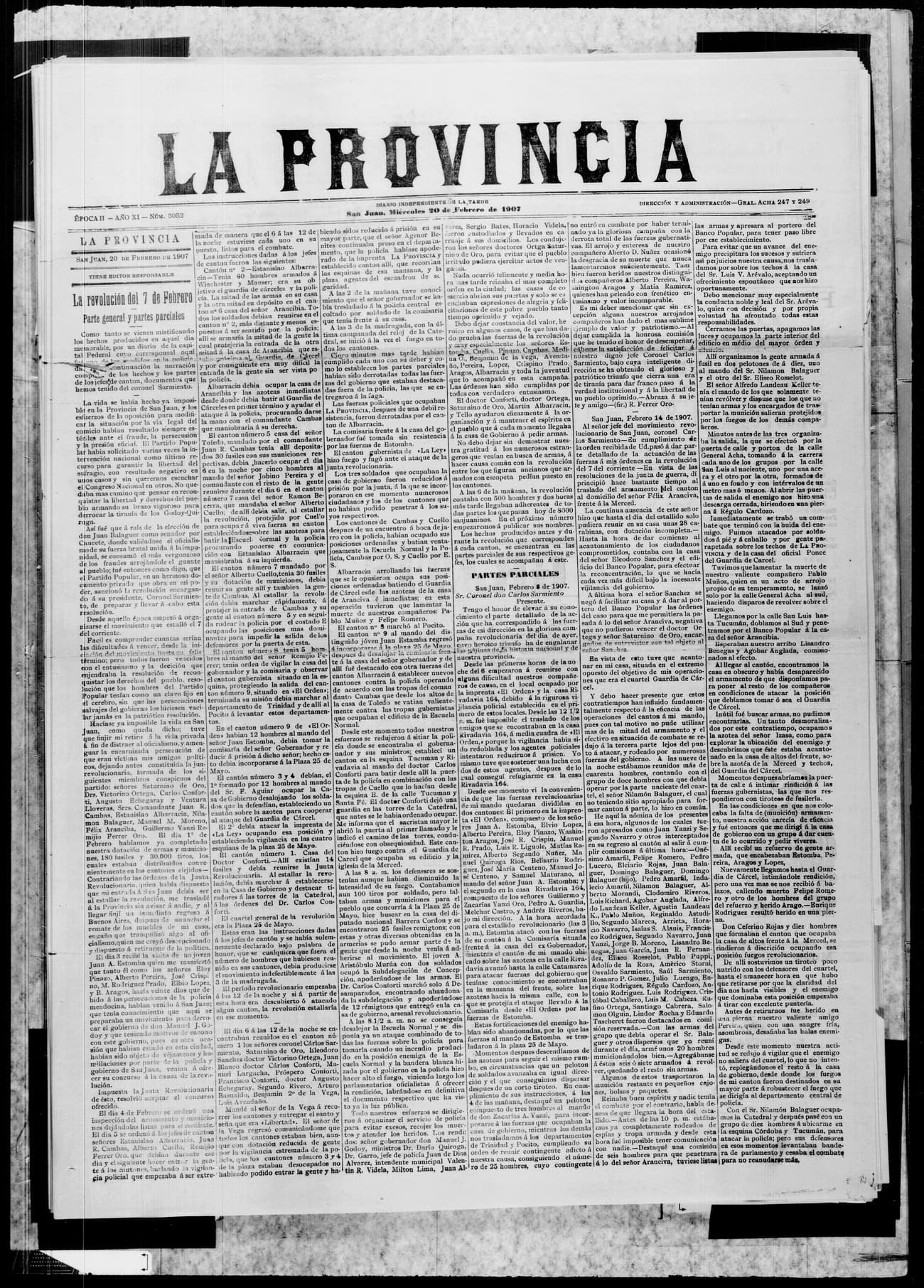 Portada · 20 de Febrero de 1907