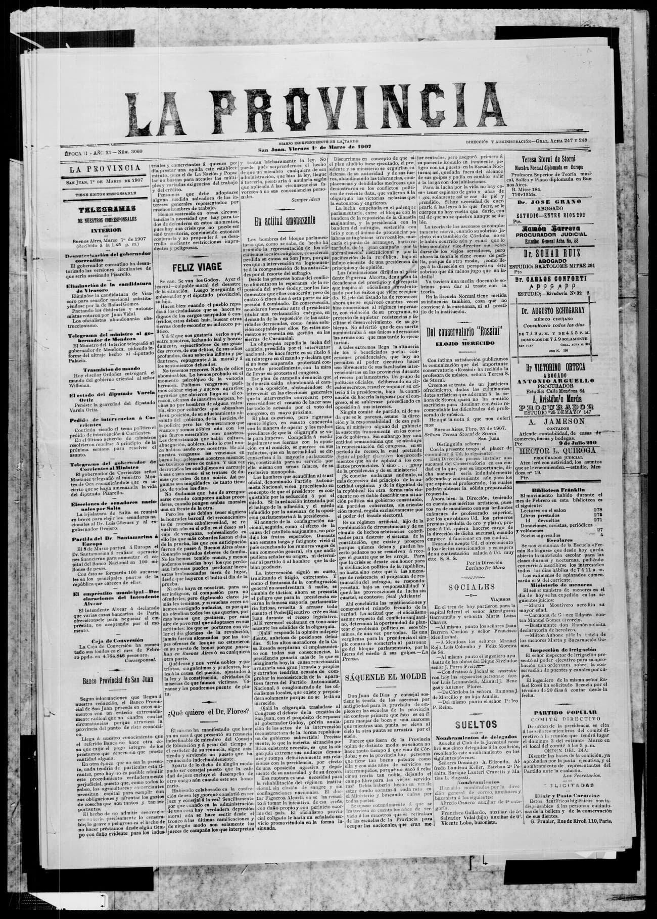 Portada · 1 de Marzo de 1907