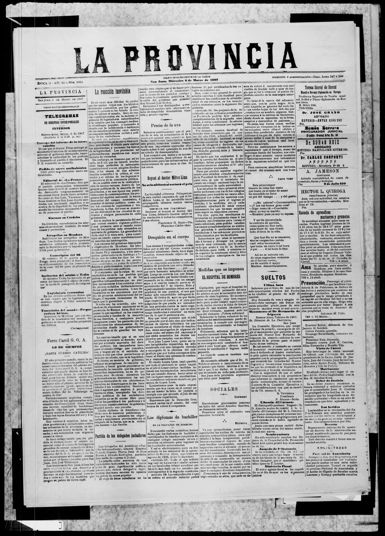 Portada · 6 de Marzo de 1907