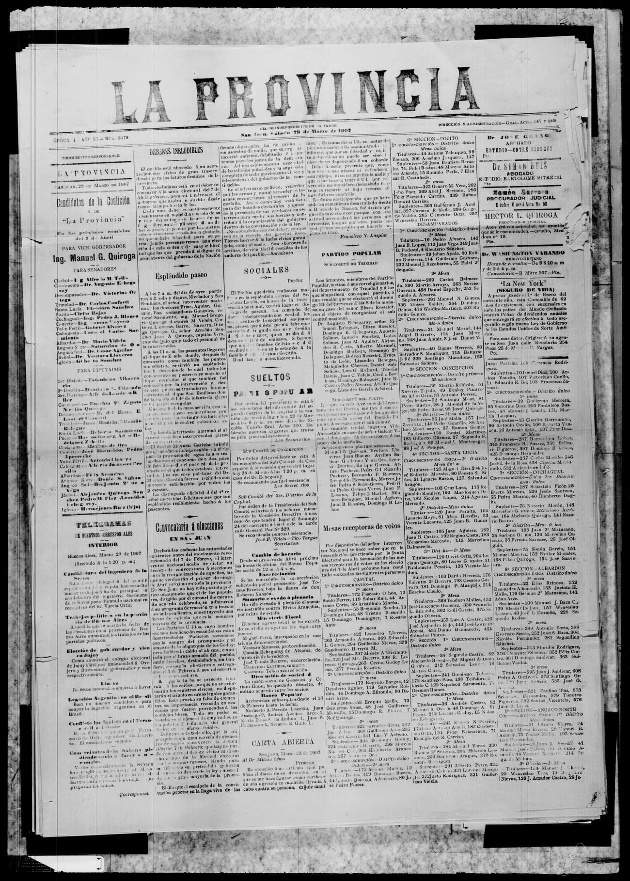 Portada · 23 de Marzo de 1907