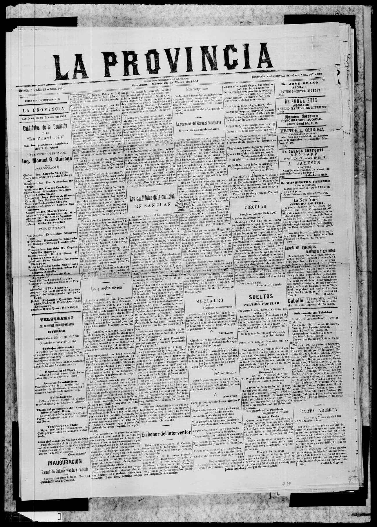 Portada · 26 de Marzo de 1907