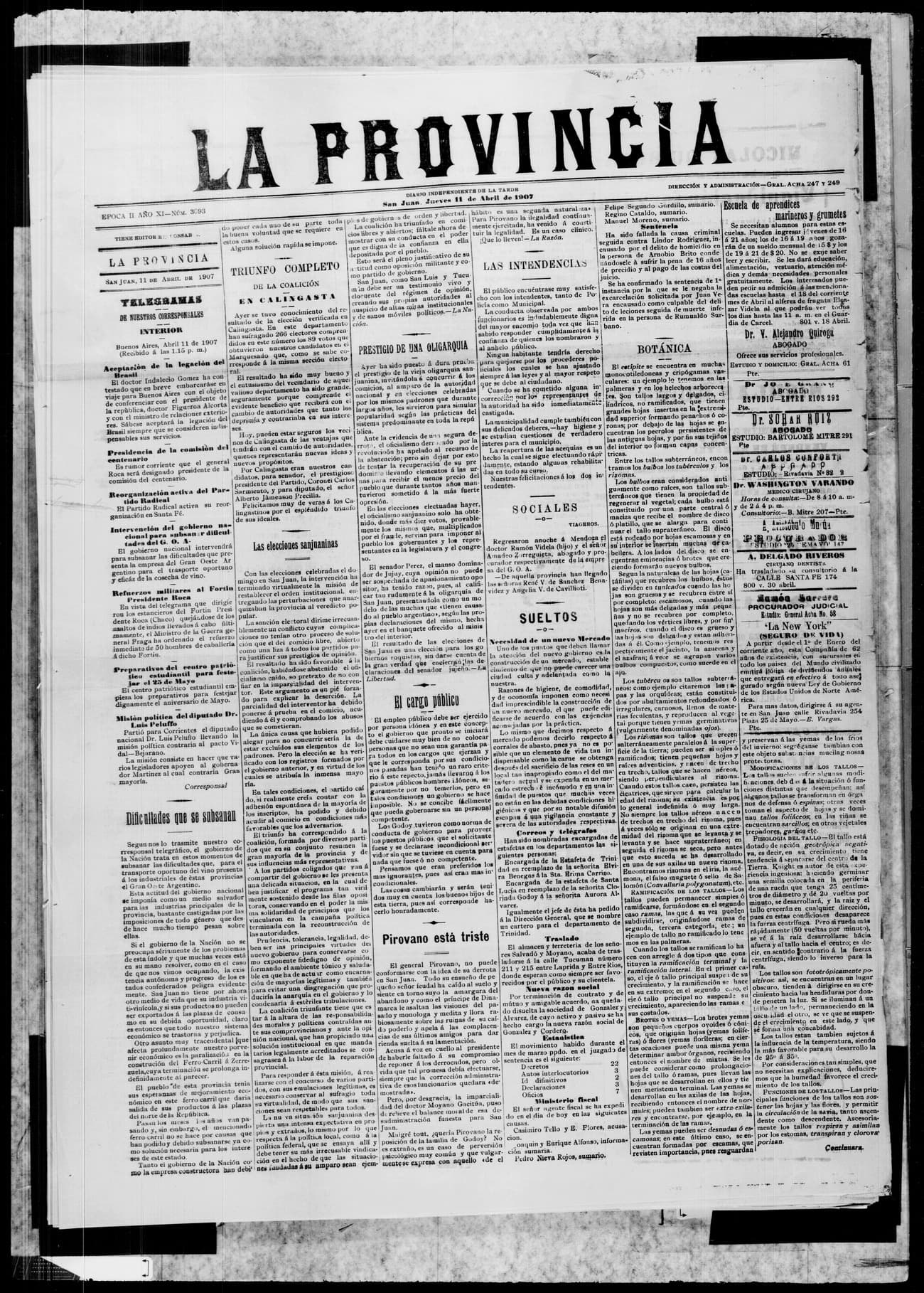 Portada · 11 de Abril de 1907