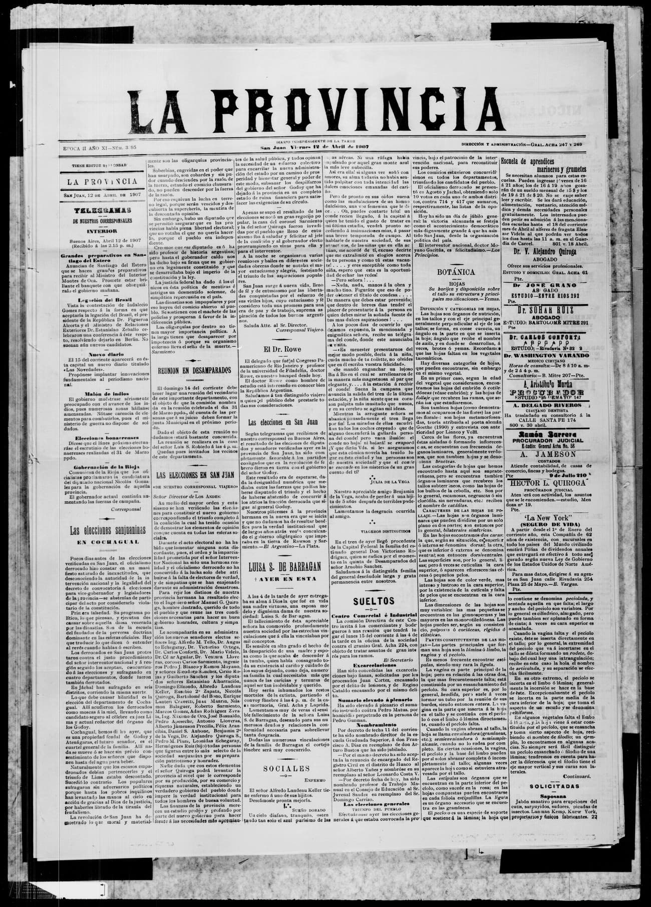 Portada · 12 de Abril de 1907