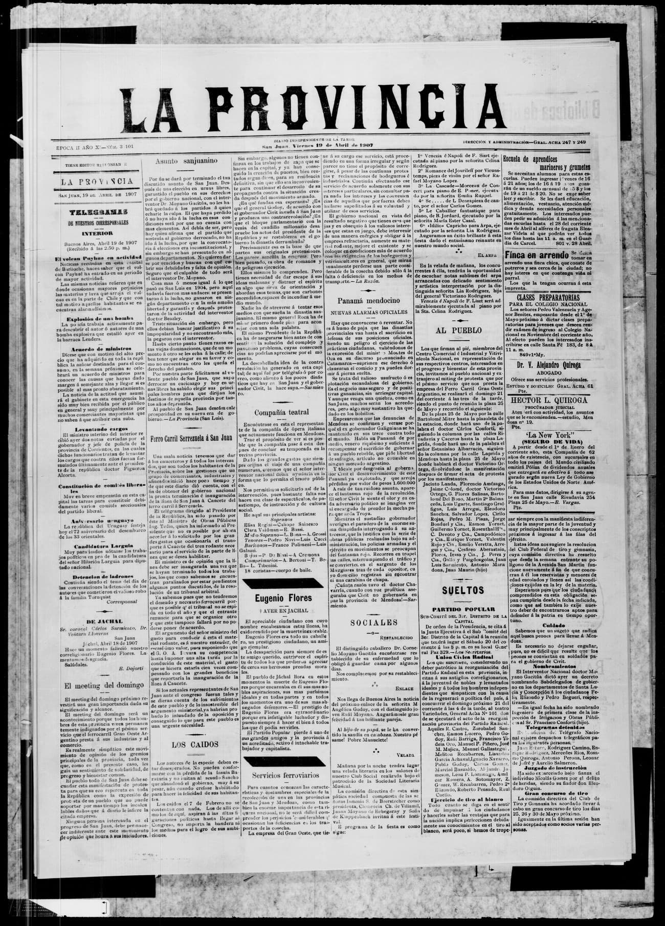 Portada · 19 de Abril de 1907