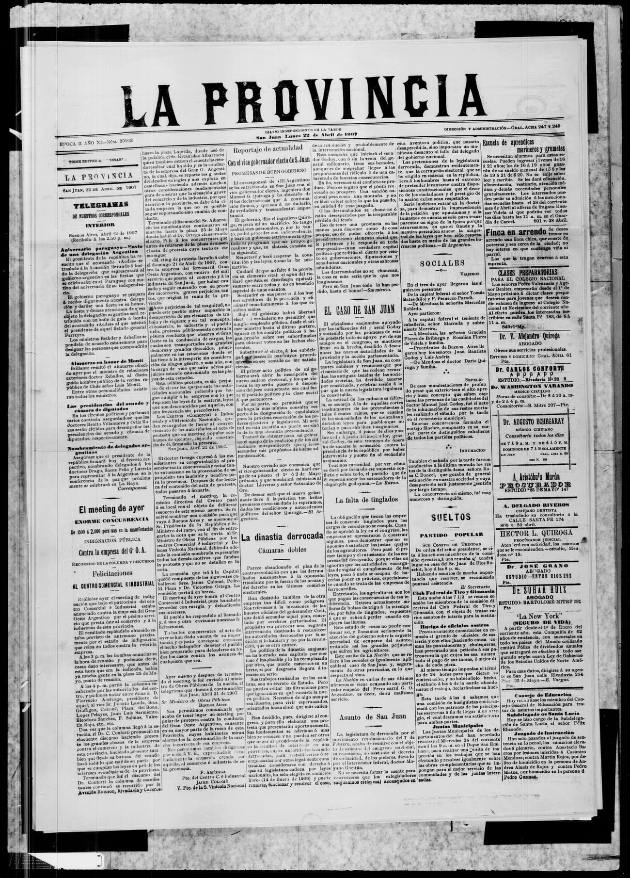 Portada · 22 de Abril de 1907