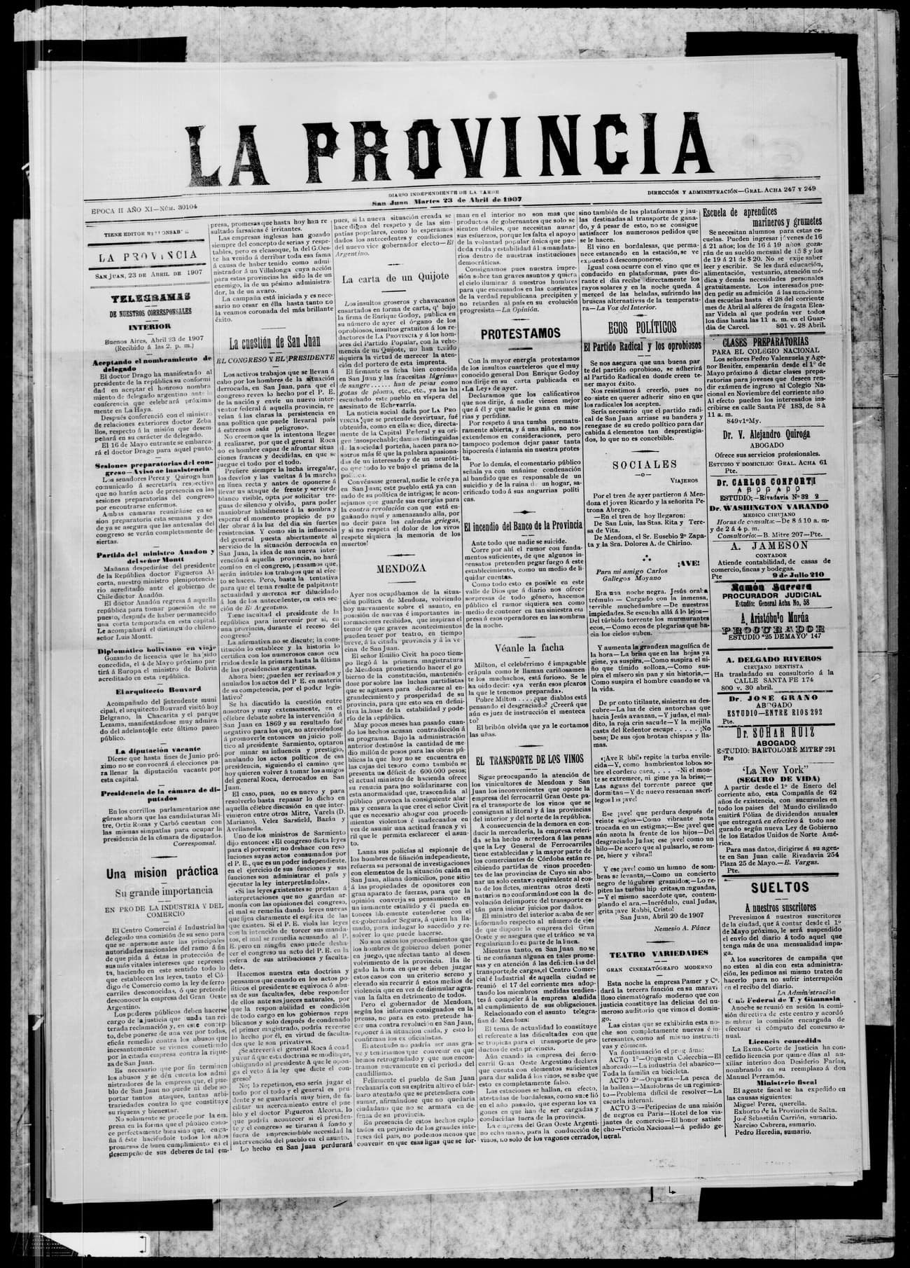 Portada · 23 de Abril de 1907