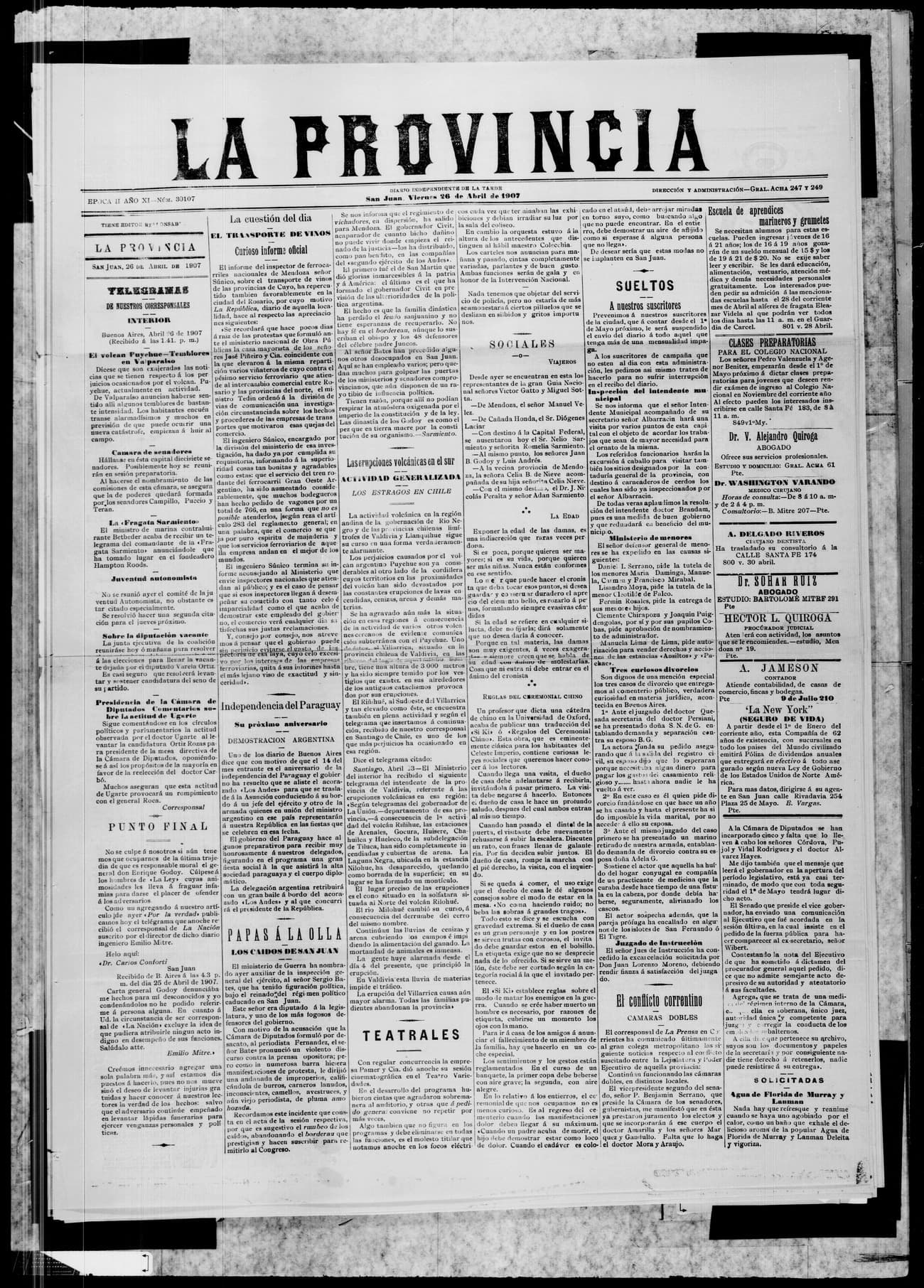 Portada · 26 de Abril de 1907