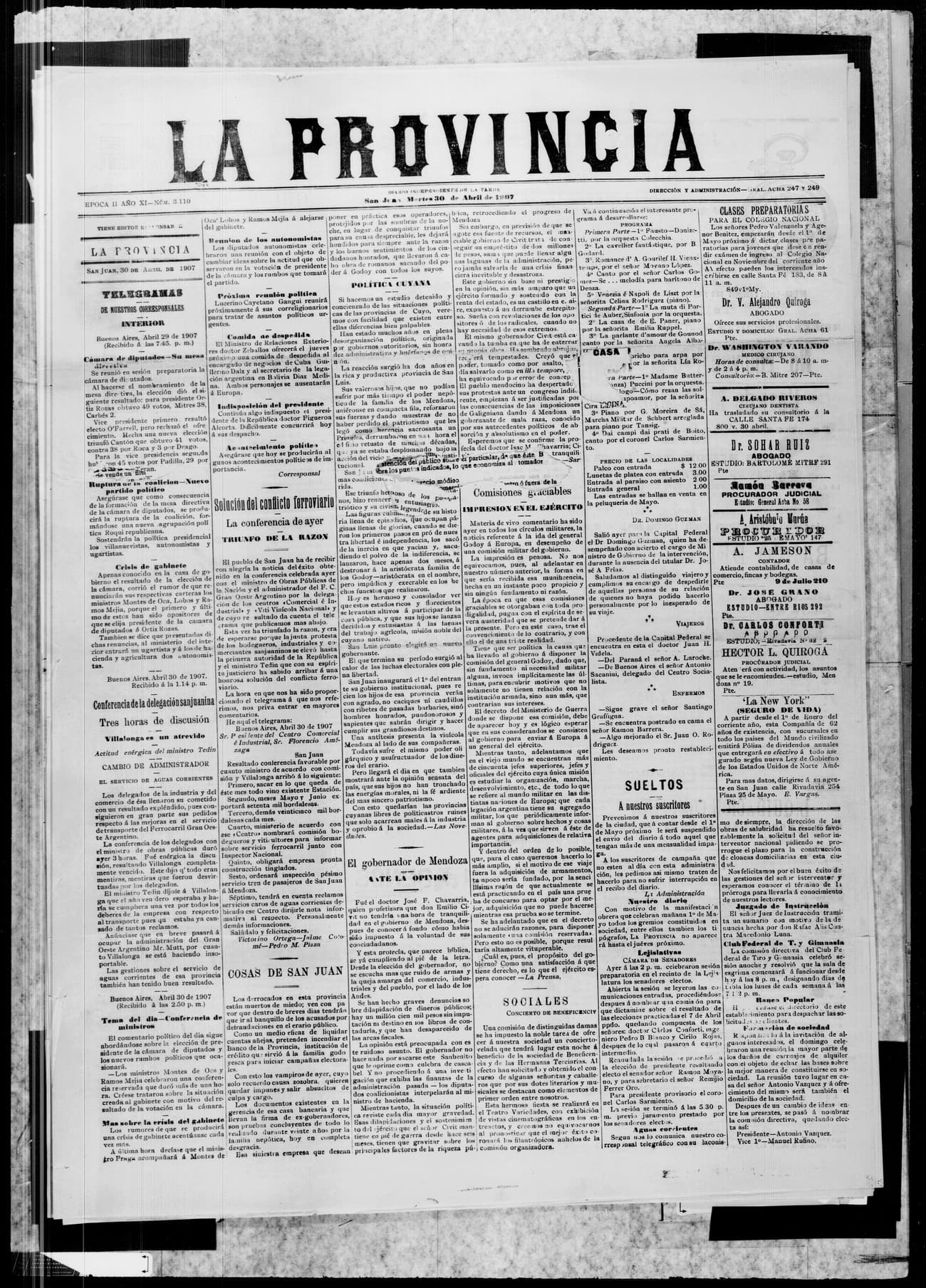 Portada · 30 de Abril de 1907