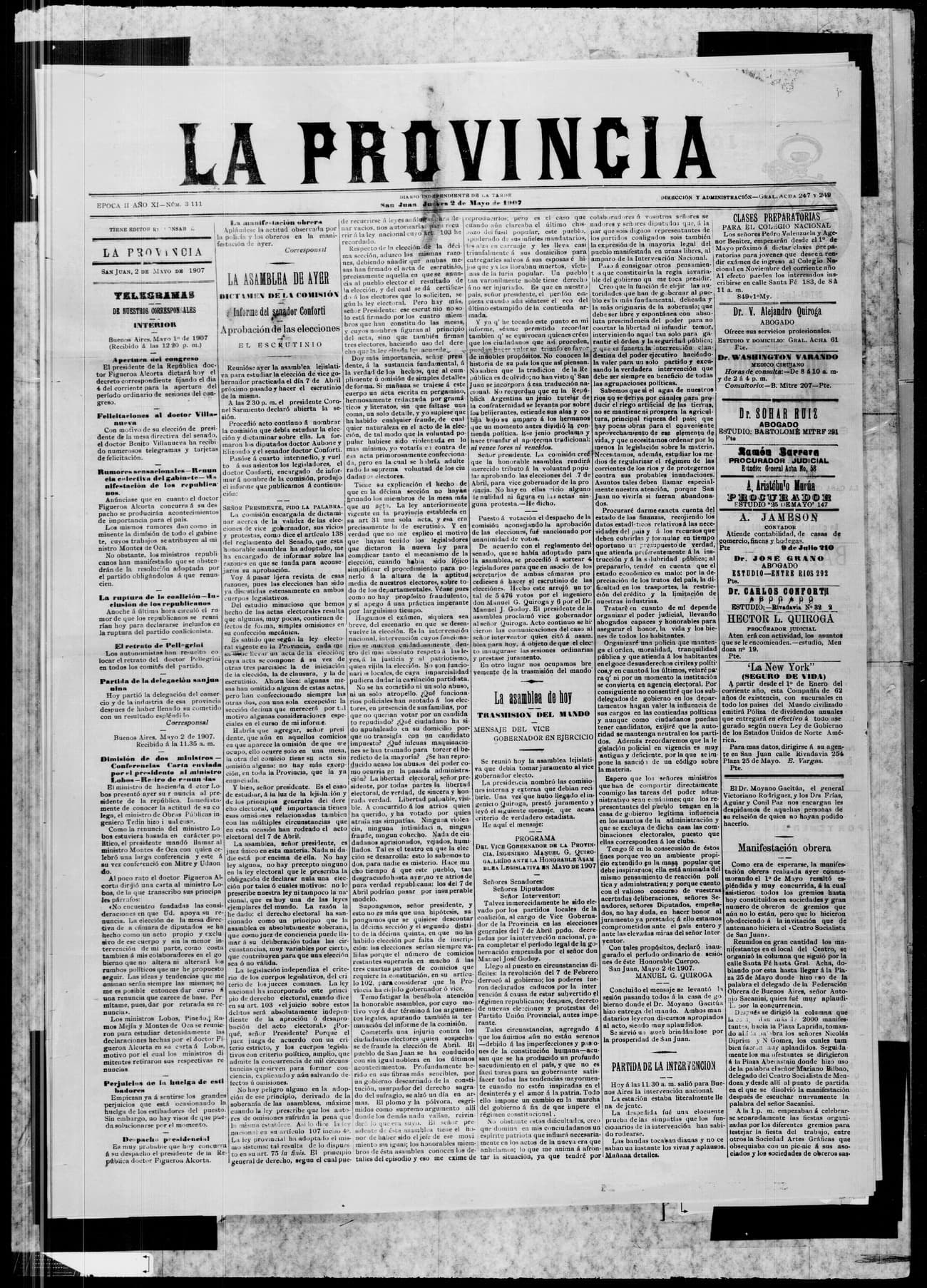 Portada · 2 de Mayo de 1907