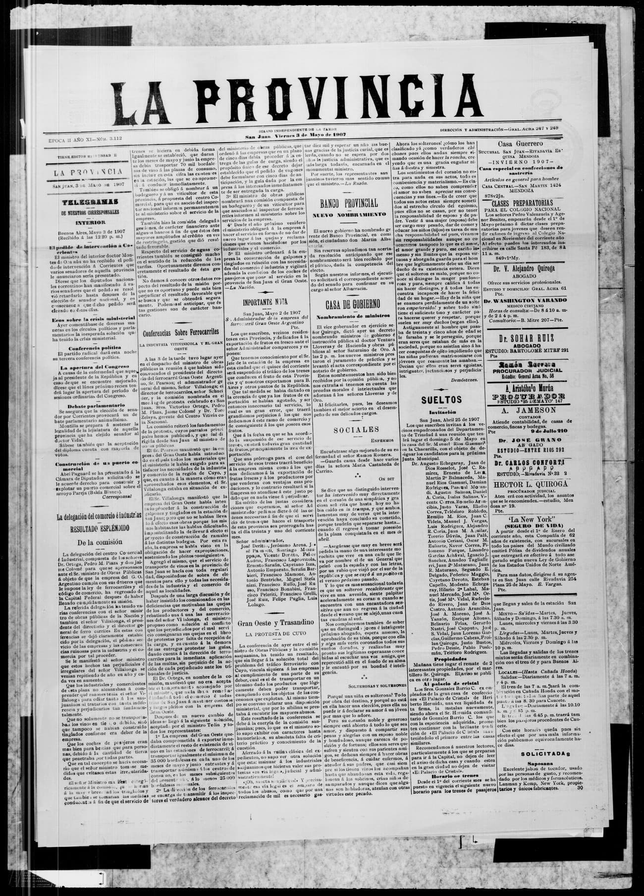 Portada · 3 de Mayo de 1907