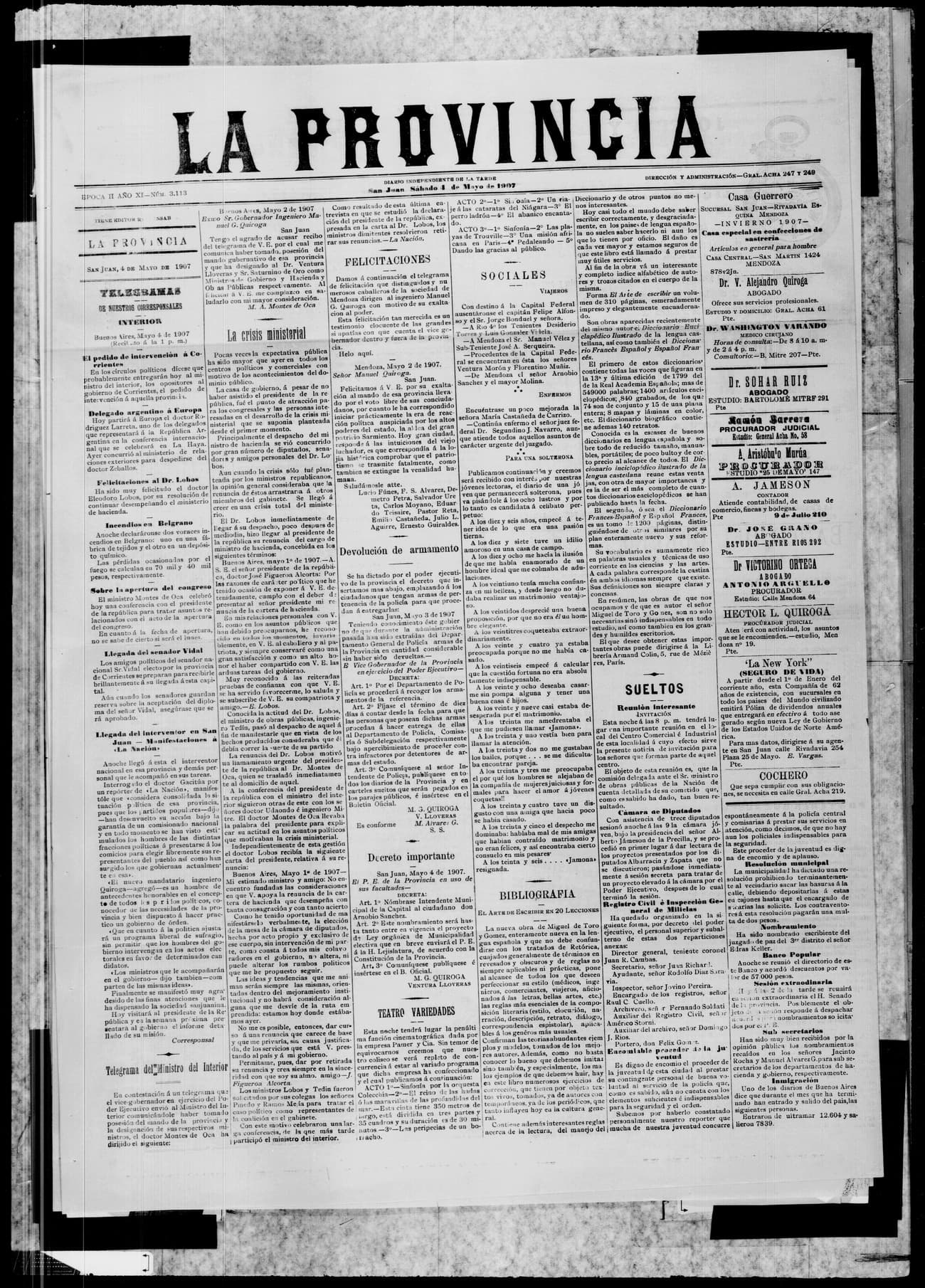 Portada · 4 de Mayo de 1907