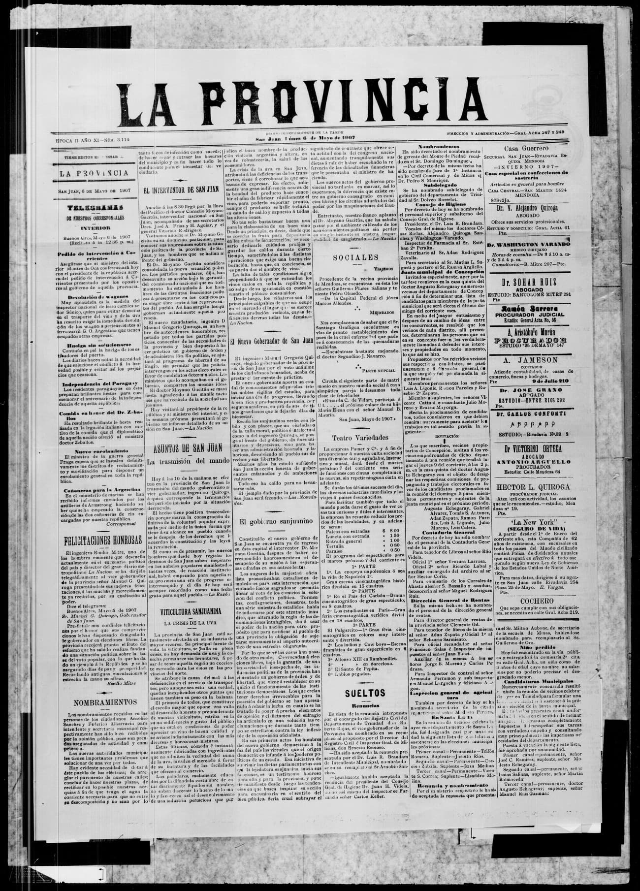 Portada · 6 de Mayo de 1907