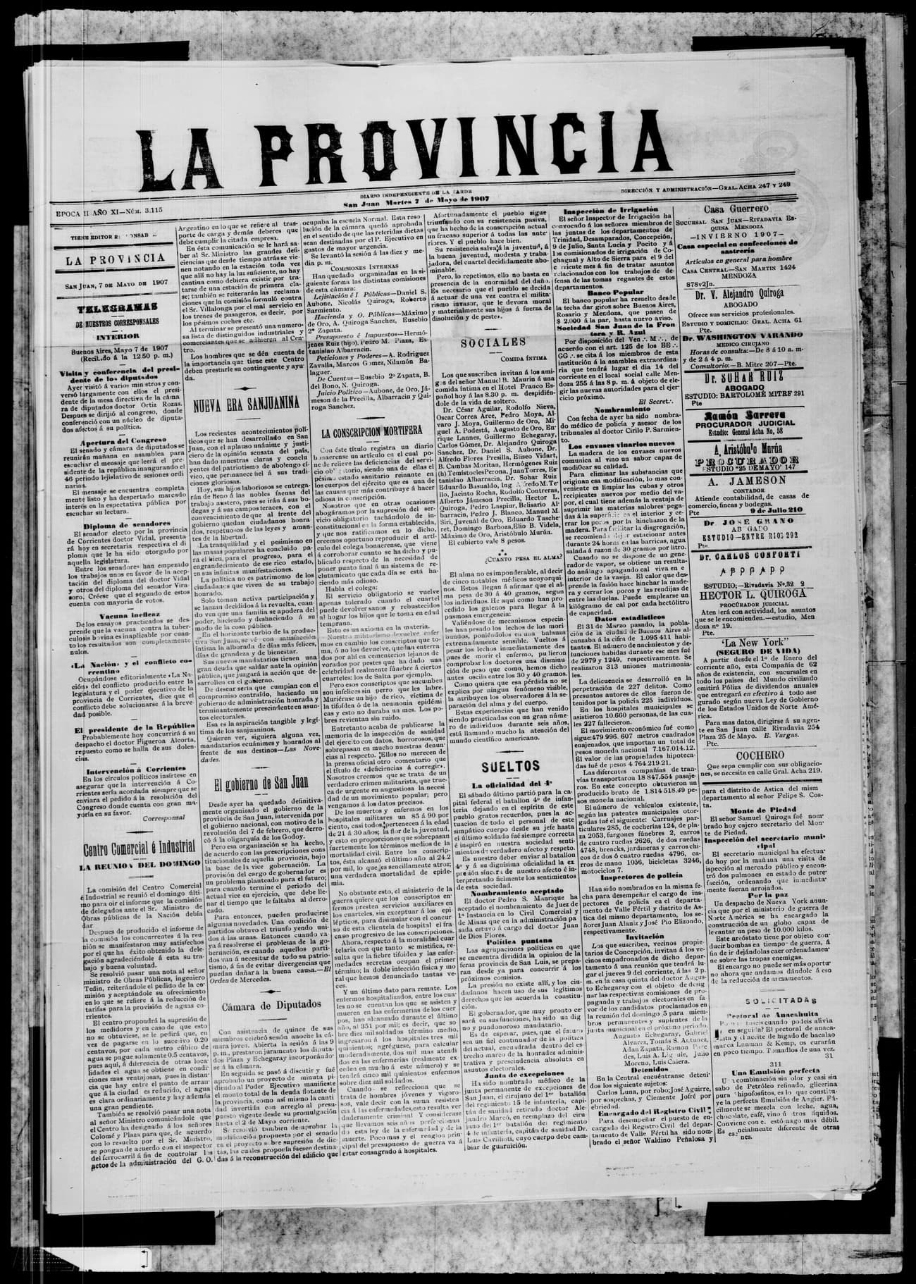 Portada · 7 de Mayo de 1907