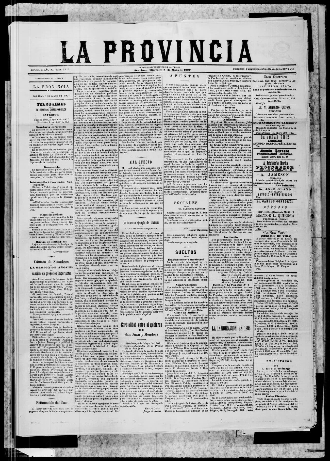 Portada · 8 de Mayo de 1907