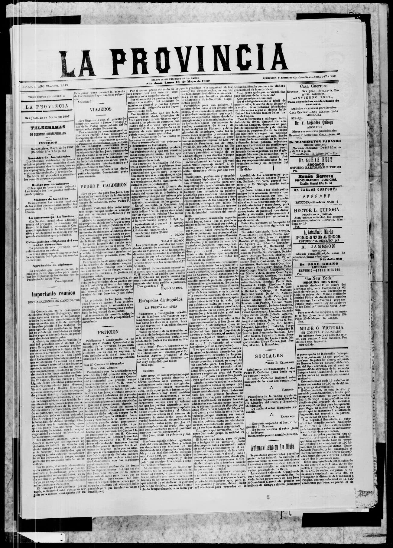 Portada · 13 de Mayo de 1907