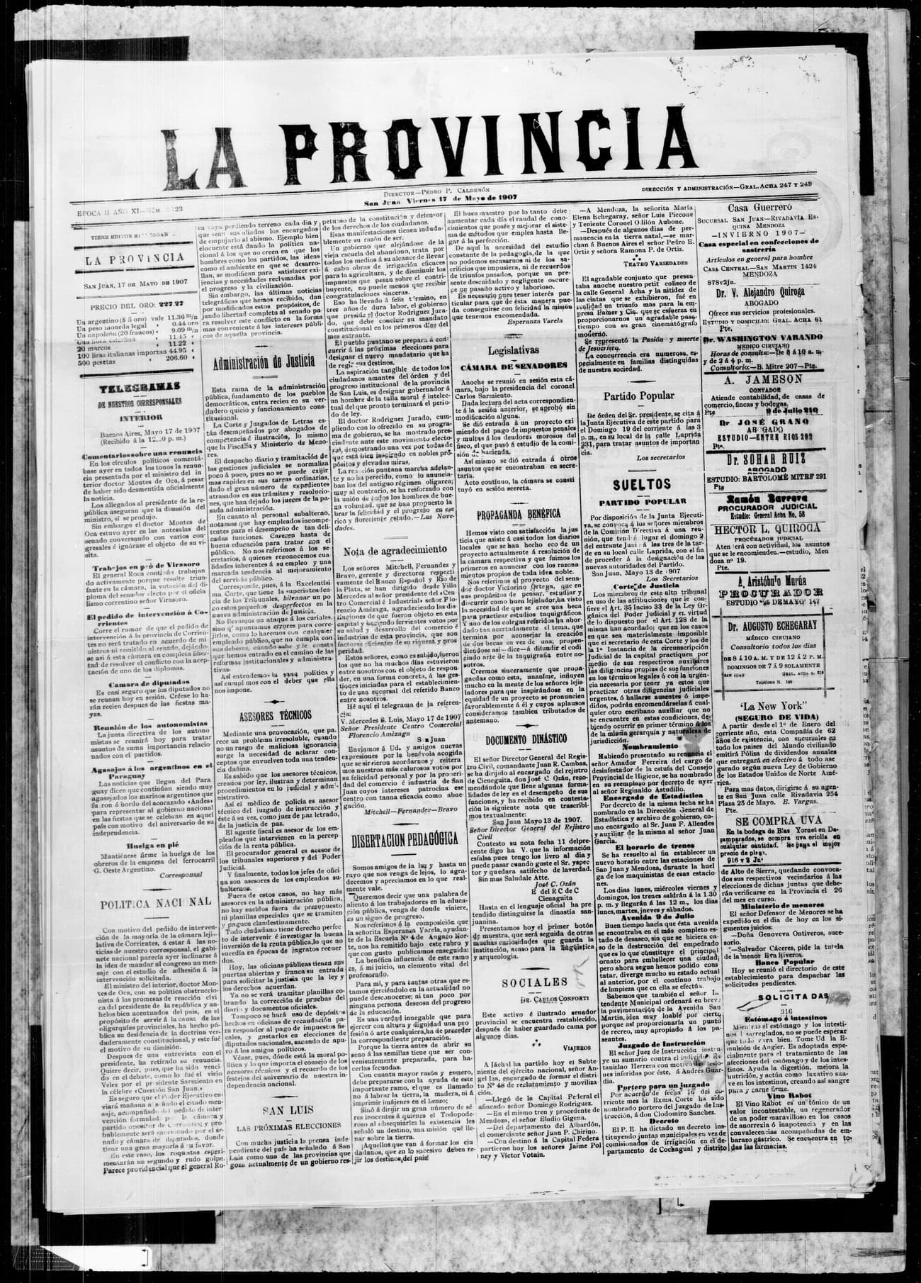 Portada · 17 de Mayo de 1907