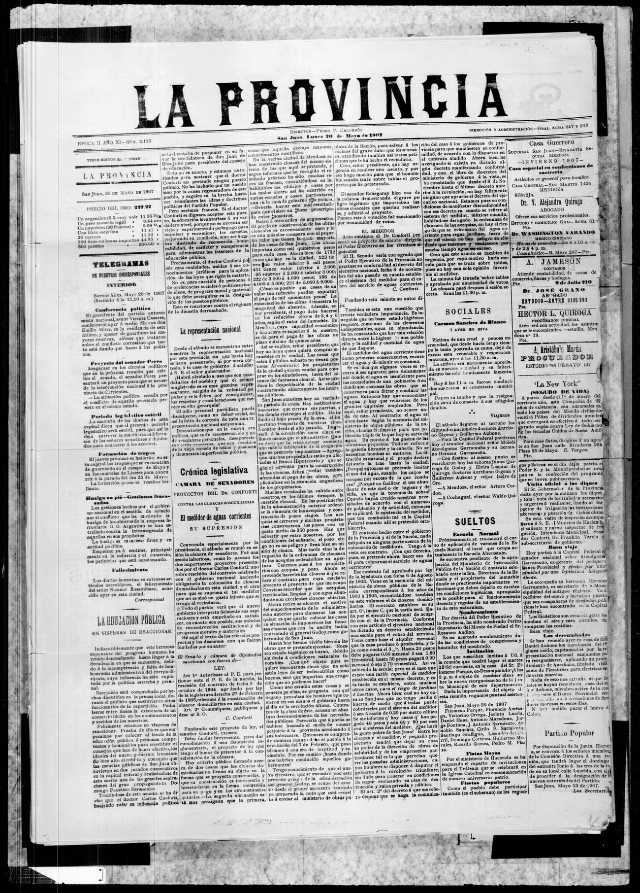 Portada · 20 de Mayo de 1907