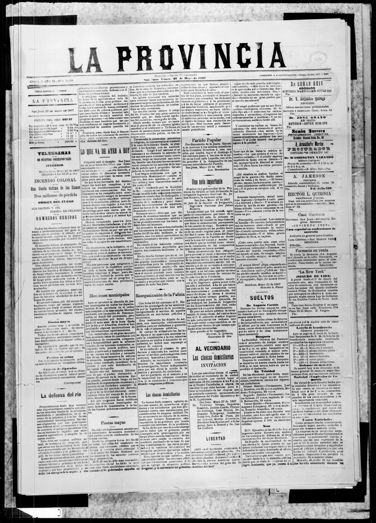 Portada · 27 de Mayo de 1907