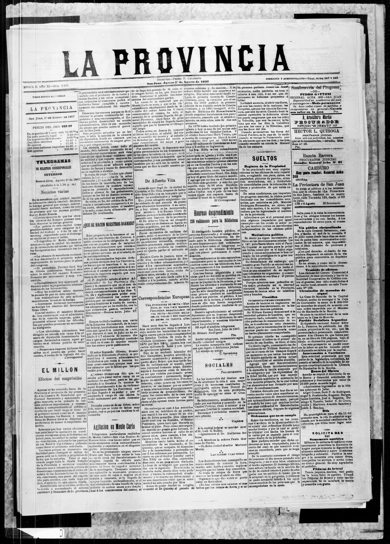 Portada · 1 de Agosto de 1907