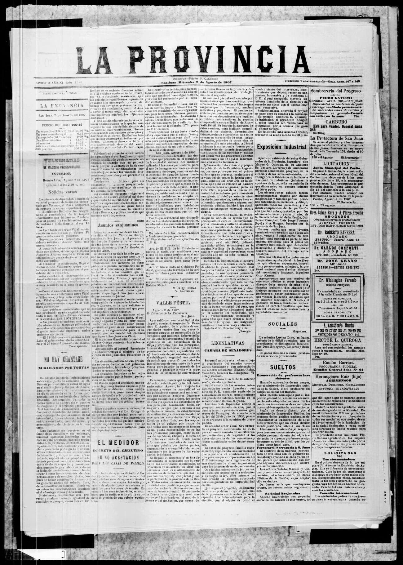 Portada · 7 de Agosto de 1907