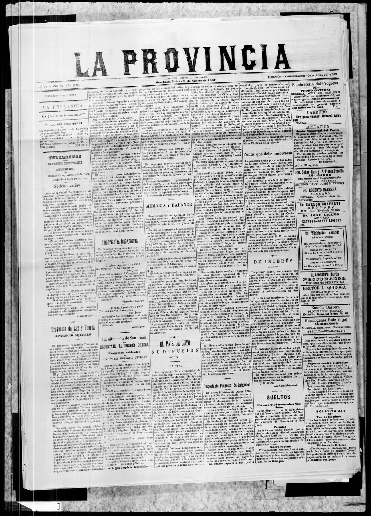 Portada · 8 de Agosto de 1907