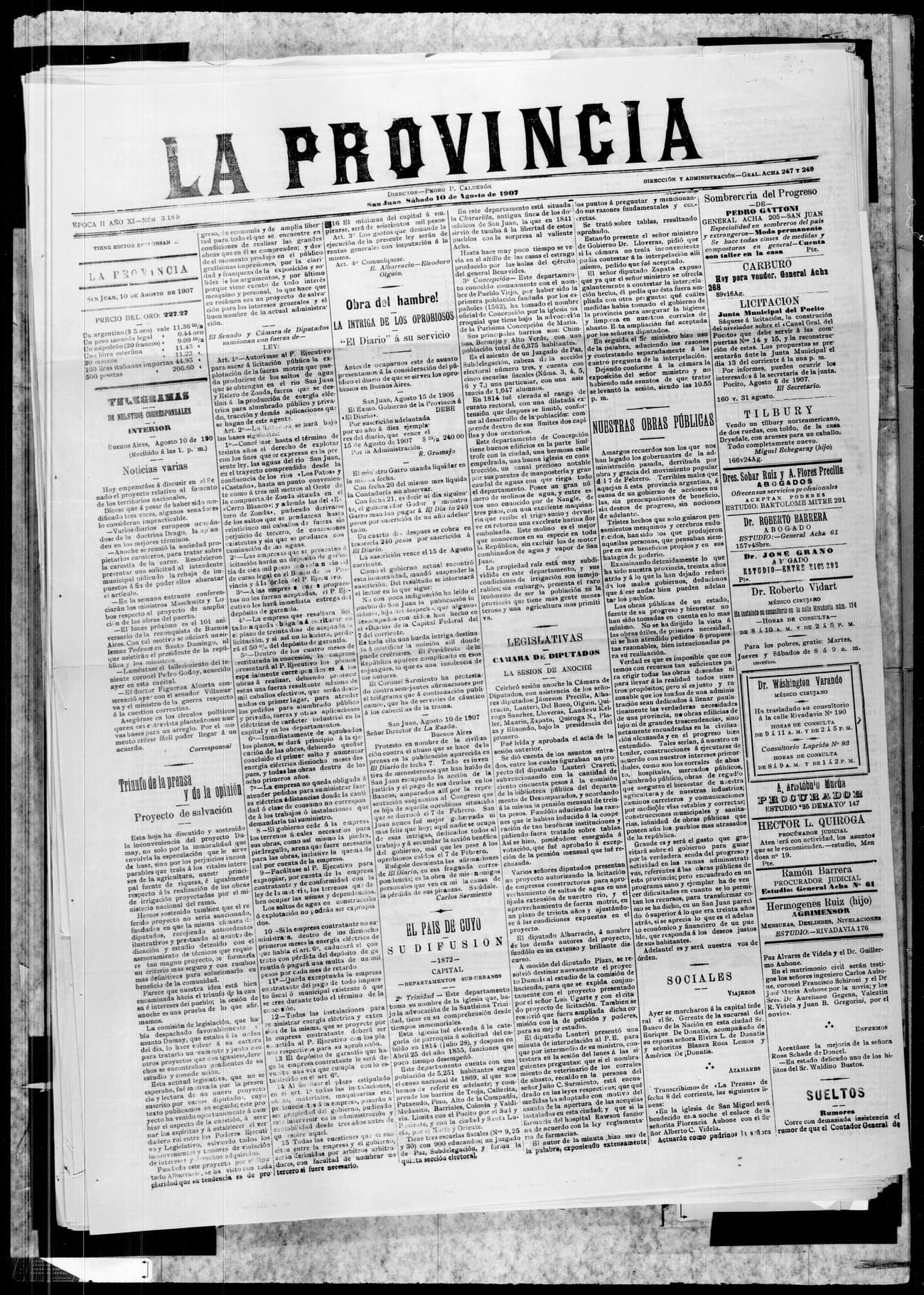 Portada · 10 de Agosto de 1907