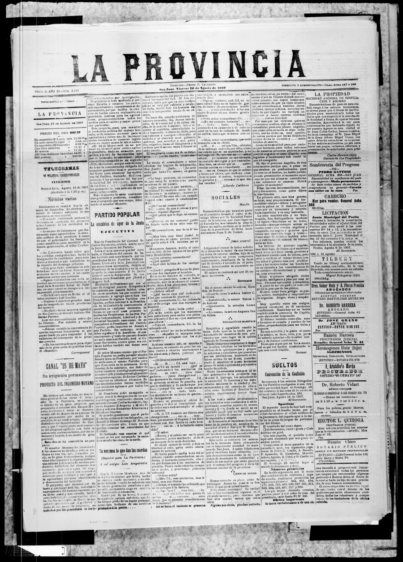 Portada · 16 de Agosto de 1907