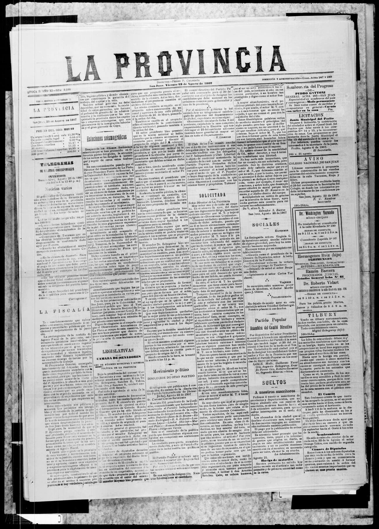 Portada · 23 de Agosto de 1907