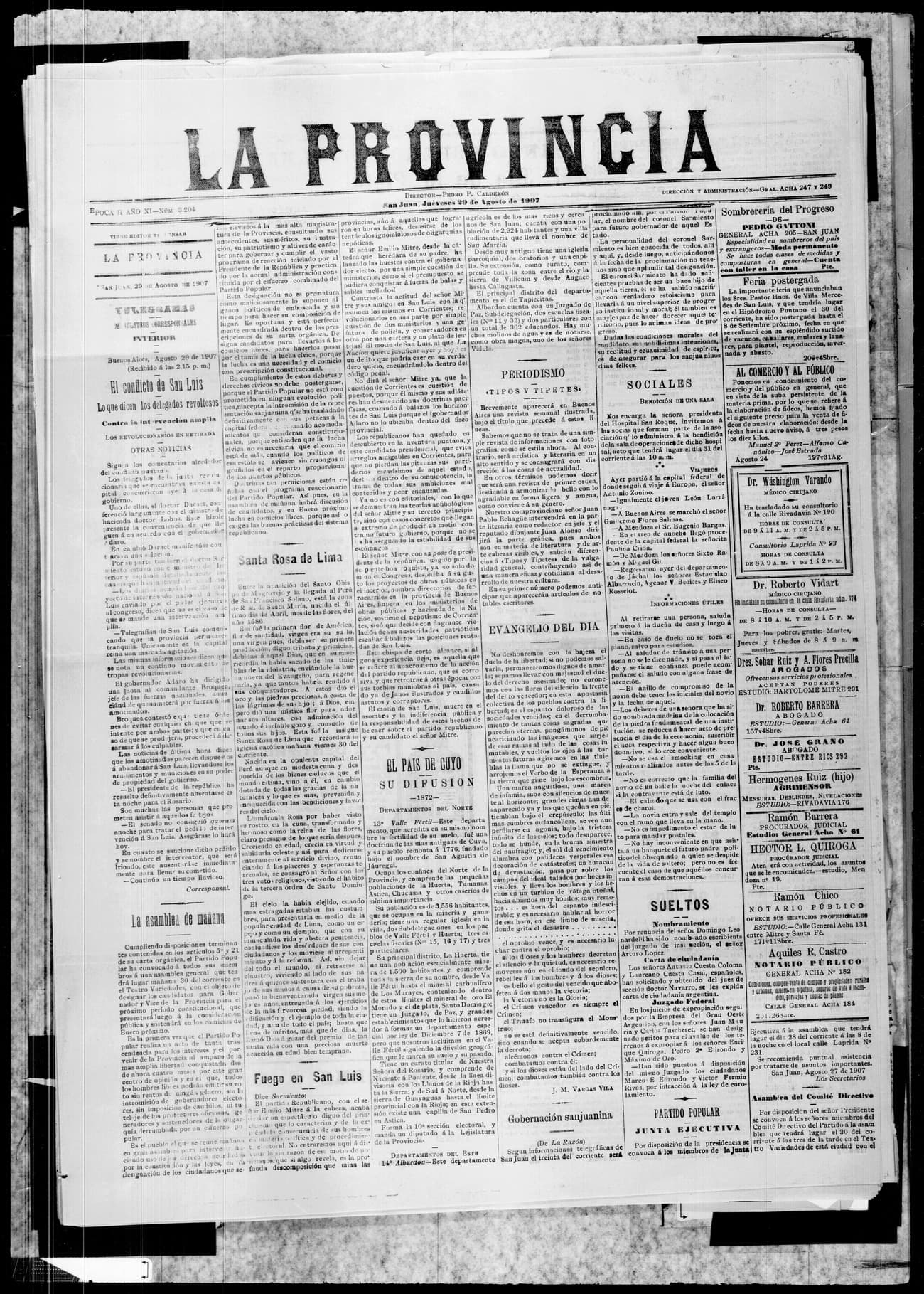 Portada · 29 de Agosto de 1907